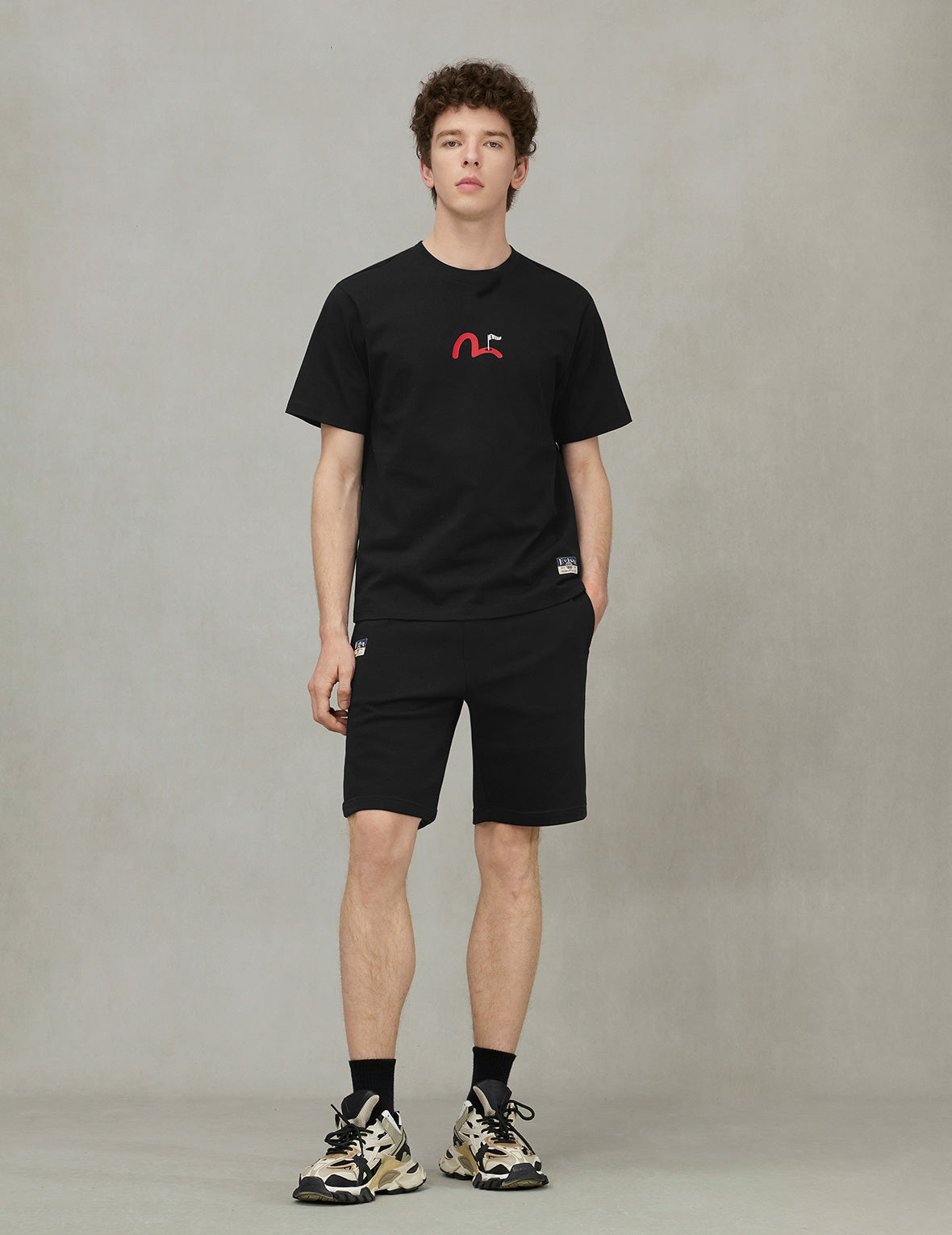 Seagull and EVISU Flag Print Regular Fit Sweatshorts