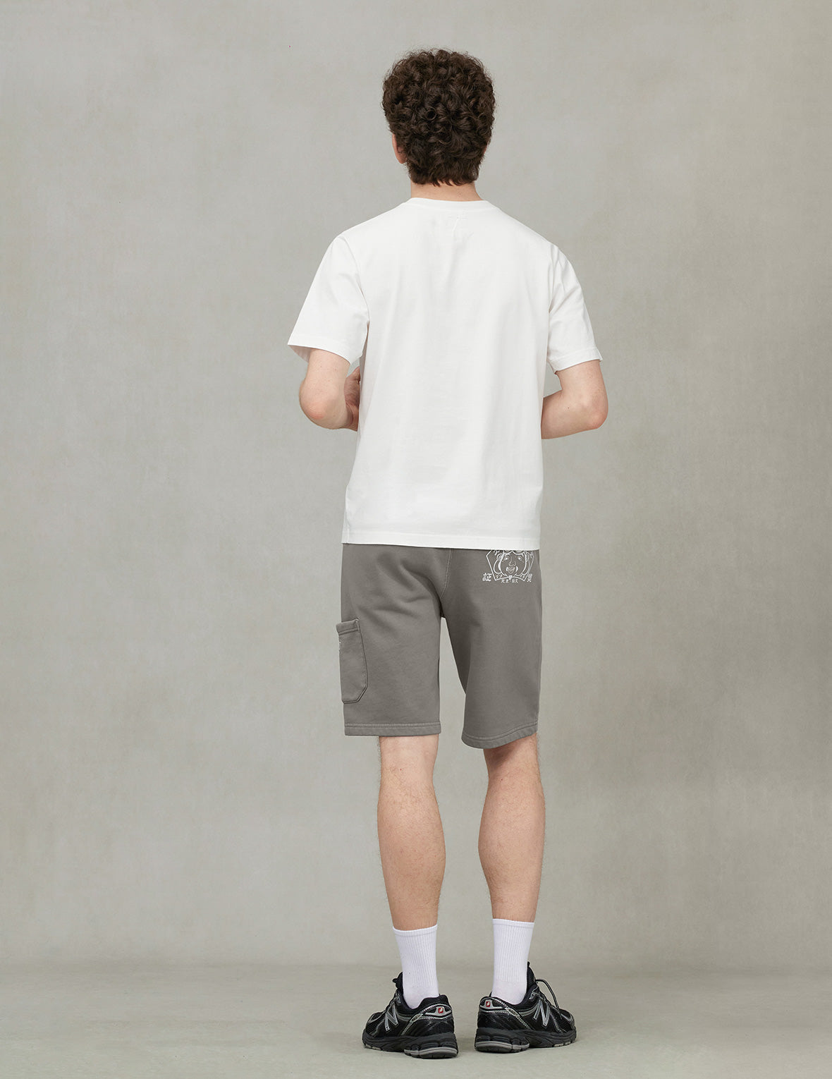 佛頭印花寬版休閒運動短褲