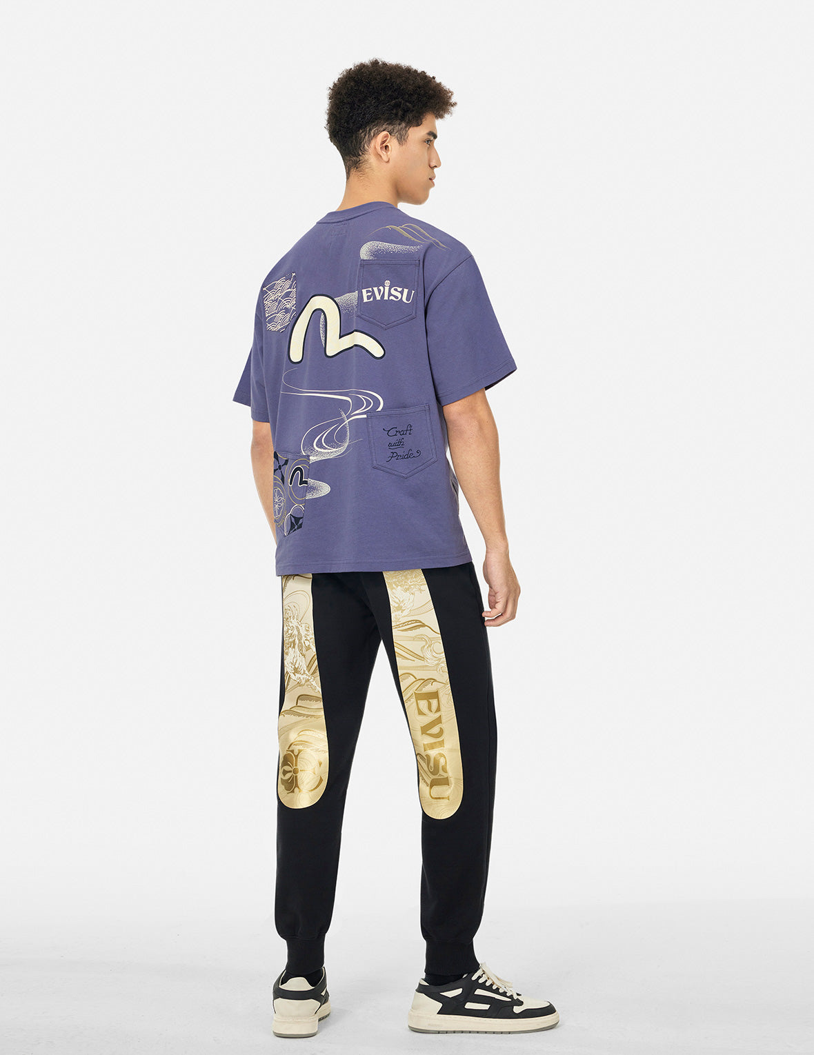 Multi-Pocket and Multi-Print Loose Fit T-shirt