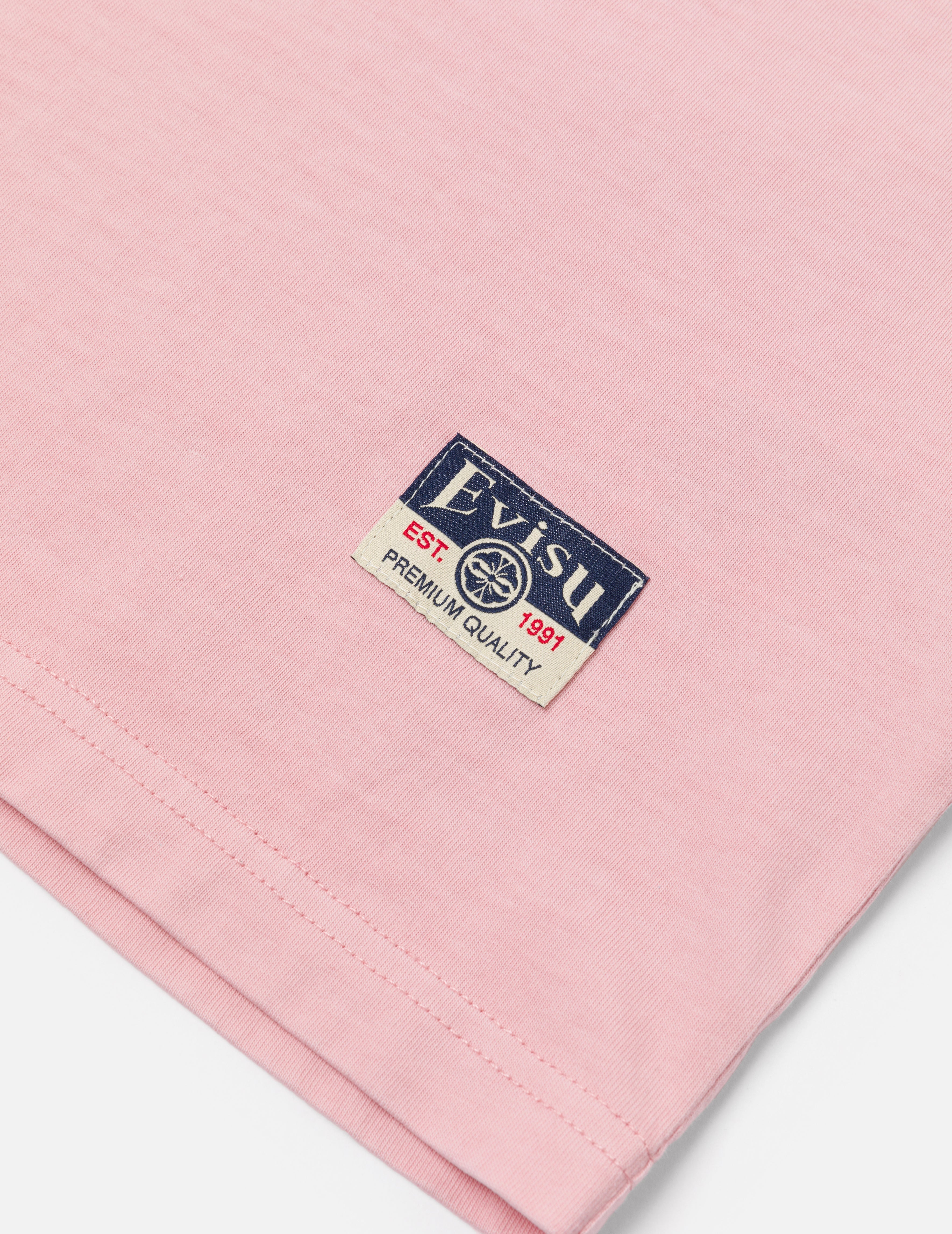 Seagull Embroidery Stitching Pocket Relax Fit T-Shirt