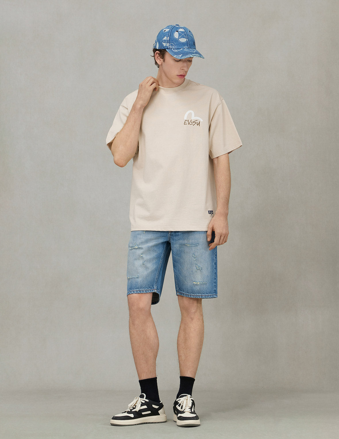 Floral Godhead Print Loose Fit T-shirt