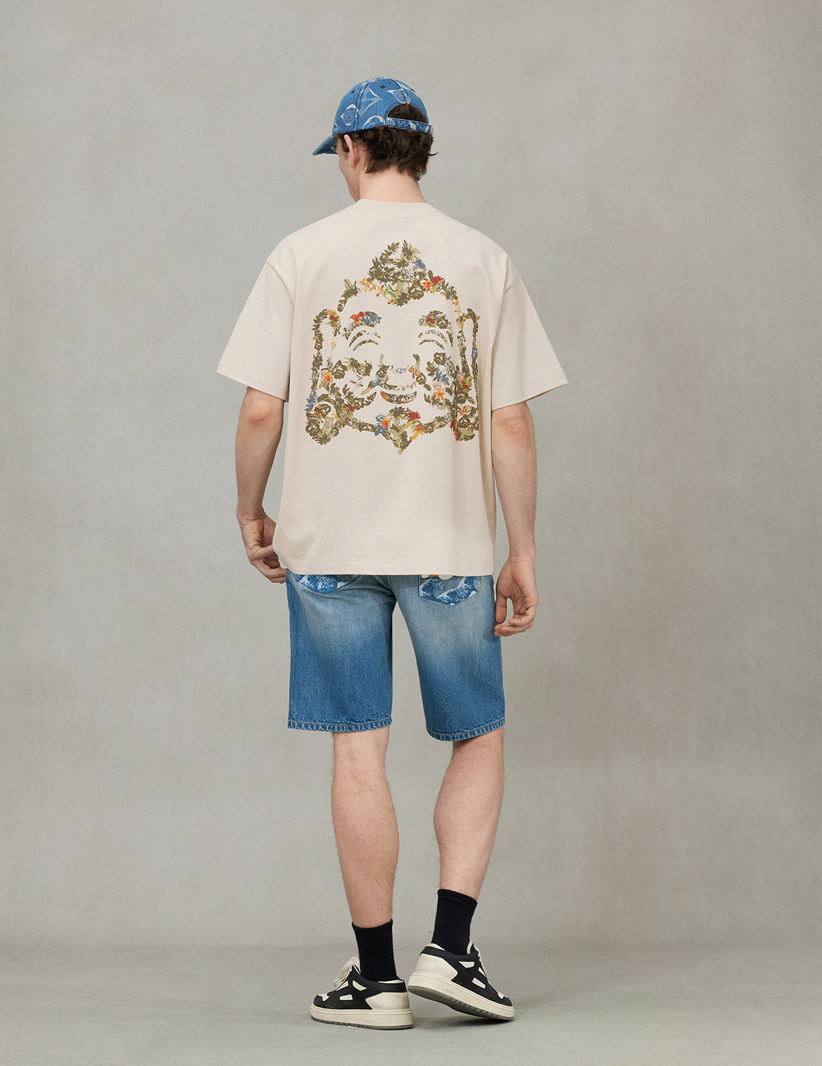 Floral Godhead Print Loose Fit T-shirt