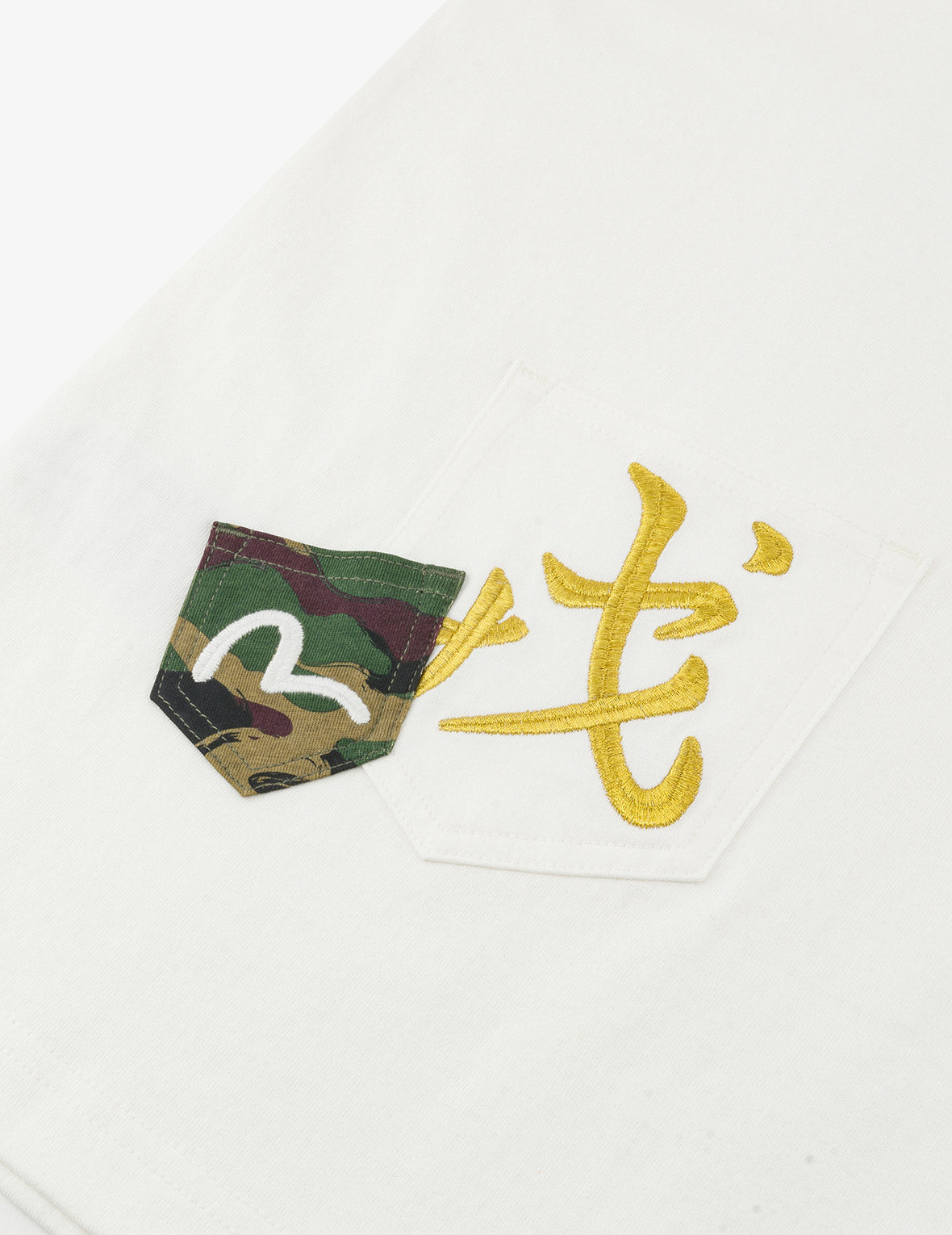 多重刺繡與多口袋寬版休閒T恤