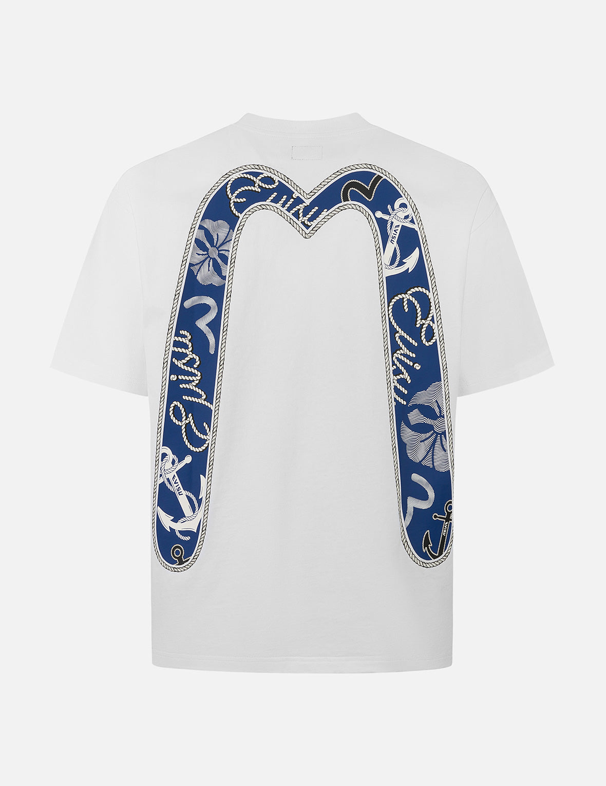 帆繩扭紋和大M船錨印花寬版休閒T恤