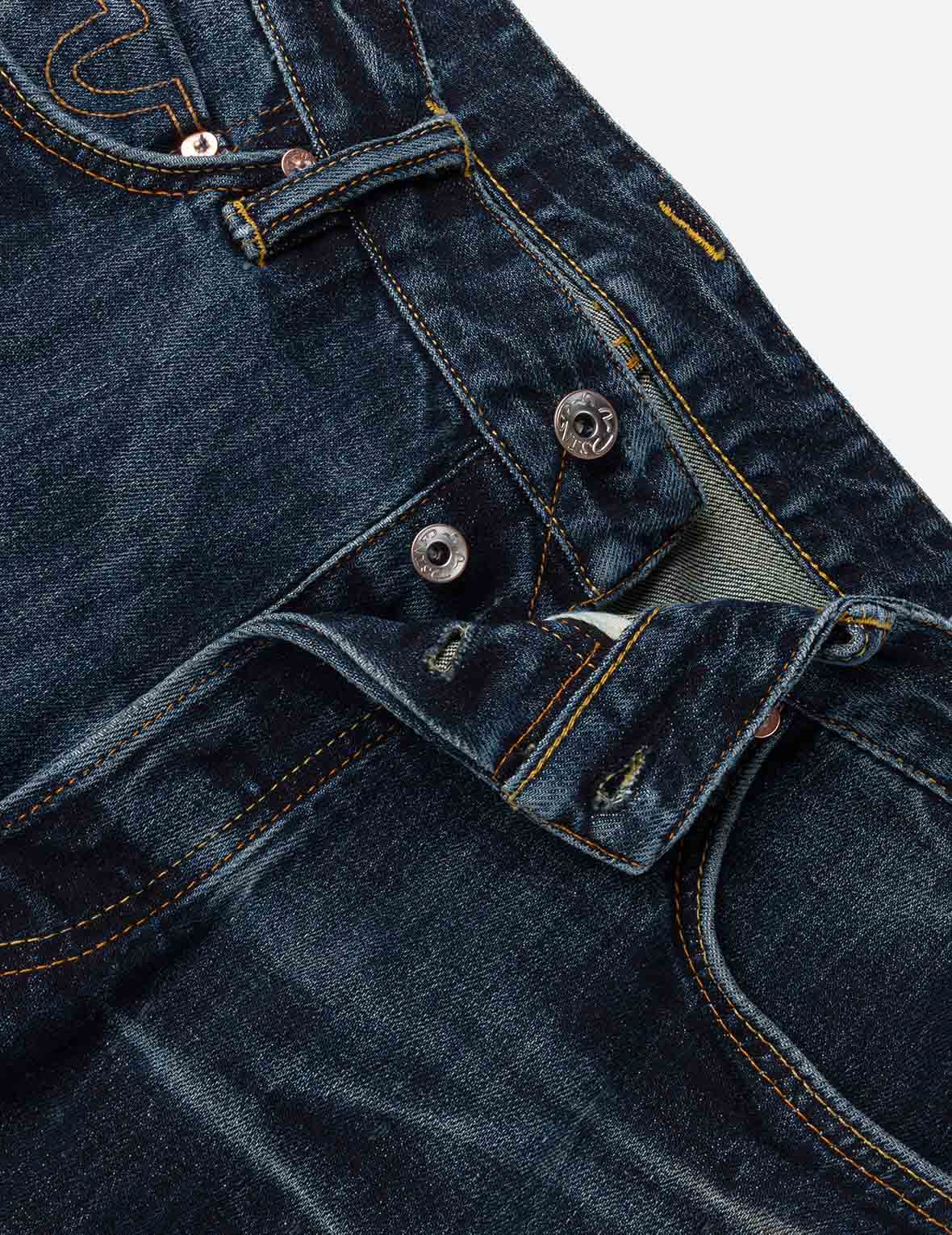 海鷗刺繡多口袋牛仔褲 #2020