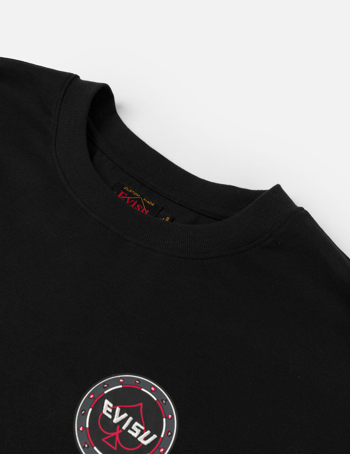 撲克幸運骰子植絨海鷗T恤 - 黑