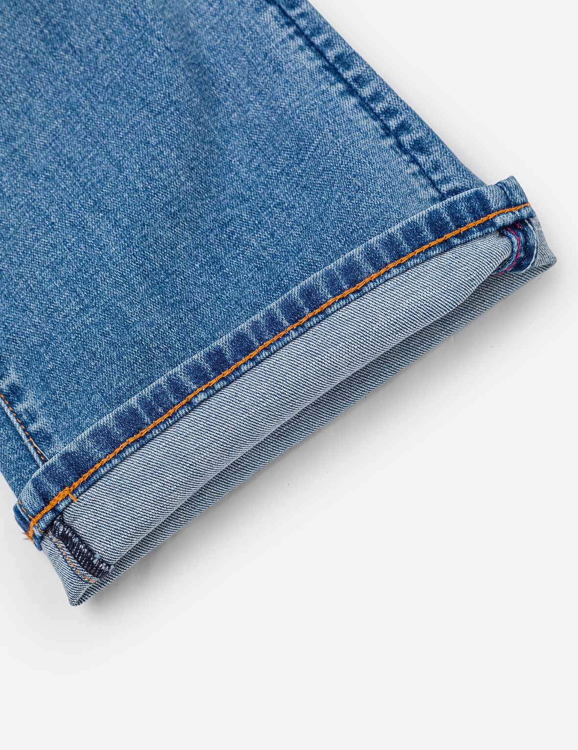 Washed Seagull and Totem Embroidery Bootcut Jeans