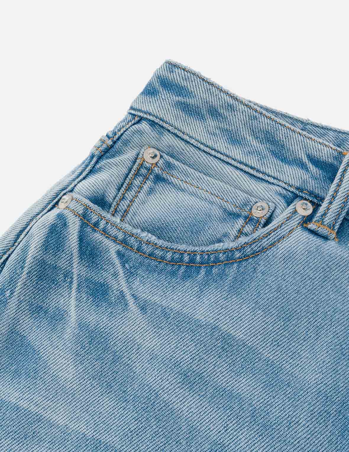 冰裂水洗破損海鷗燈籠牛仔褲