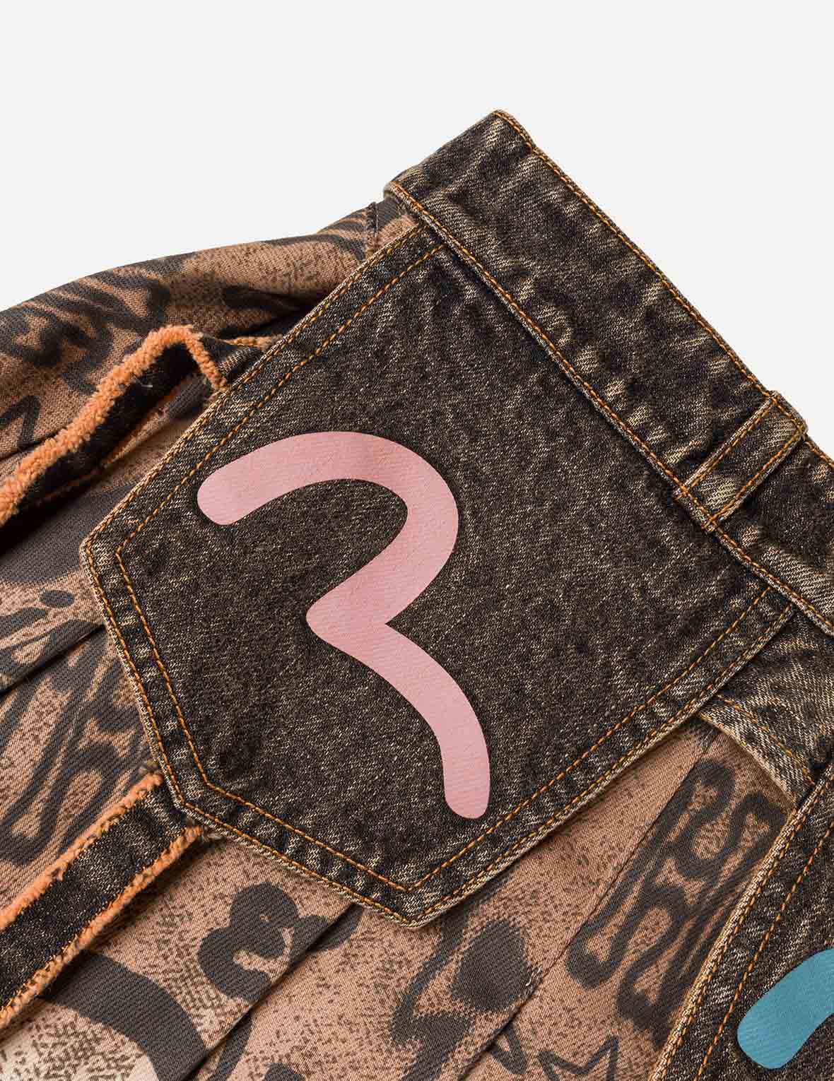 2 in 1 Denim Pleated Skirt