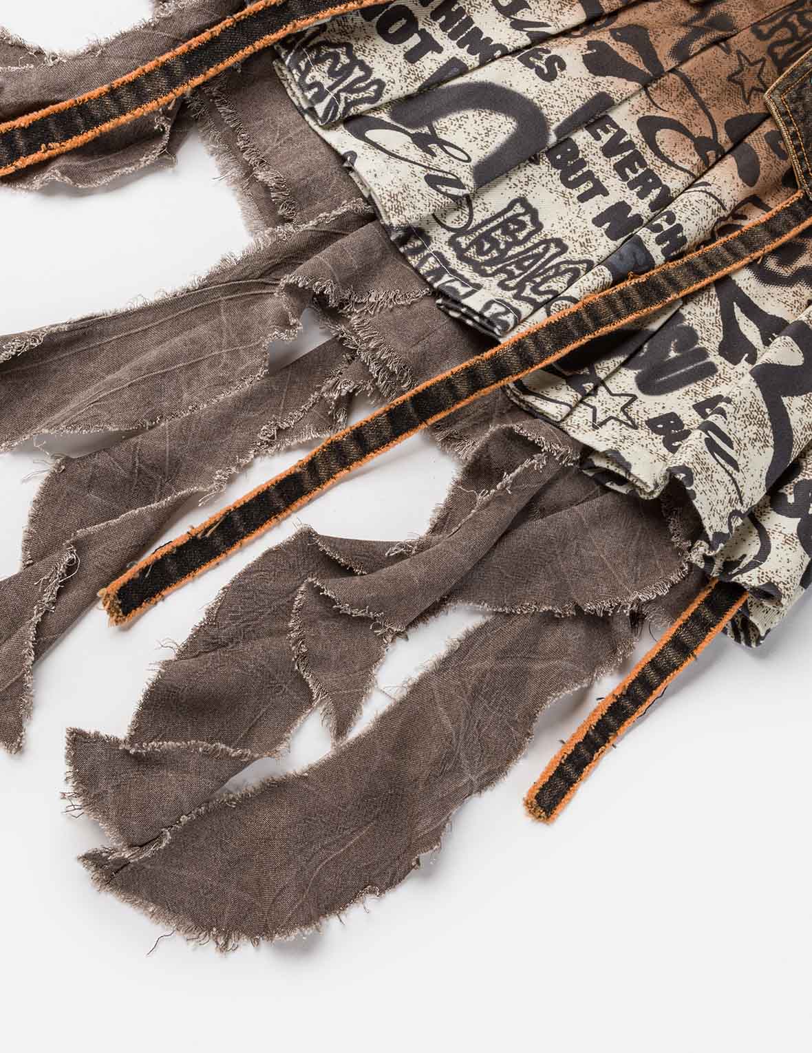 2 in 1 Denim Pleated Skirt