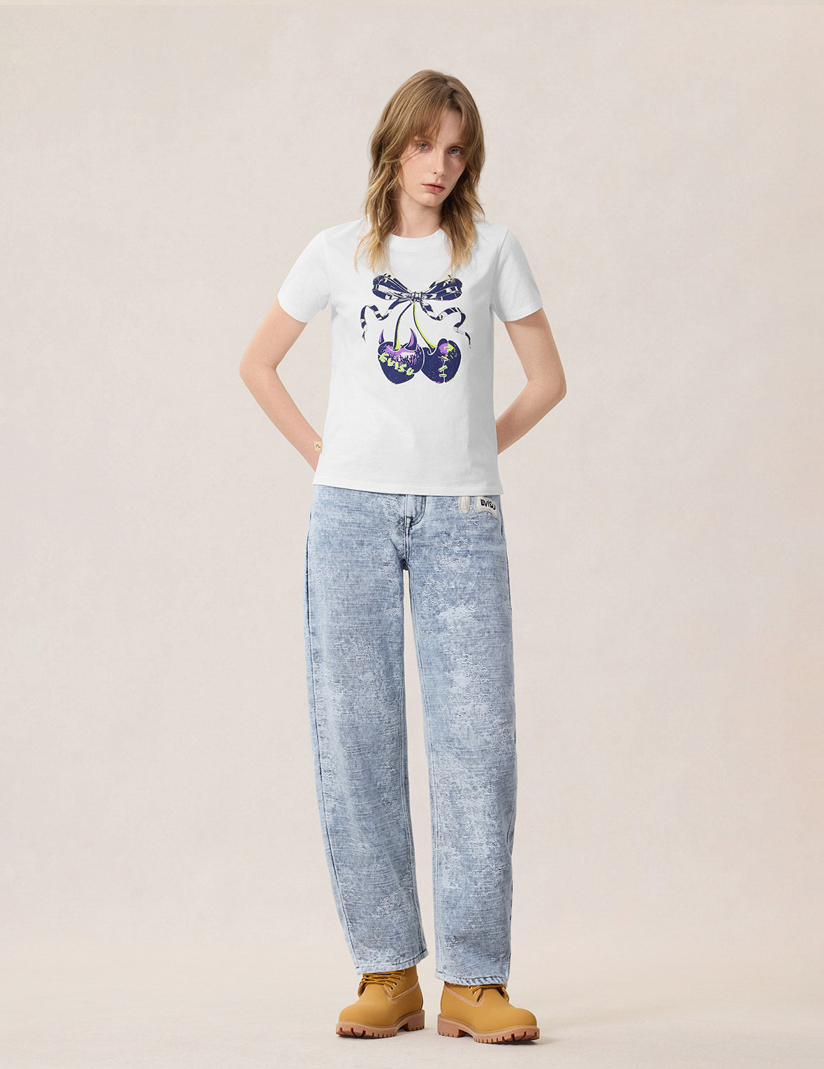 櫻桃蝴蝶結印花T恤