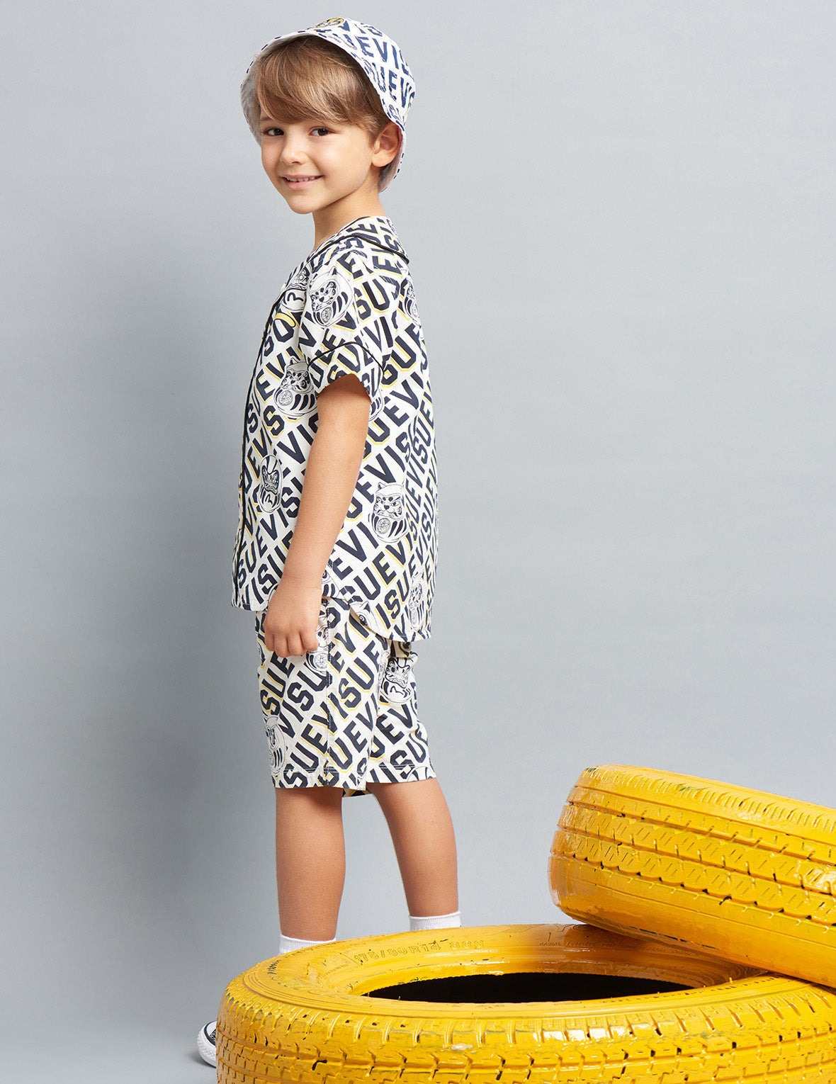 Allover Logo and Daruma Buddies Shorts