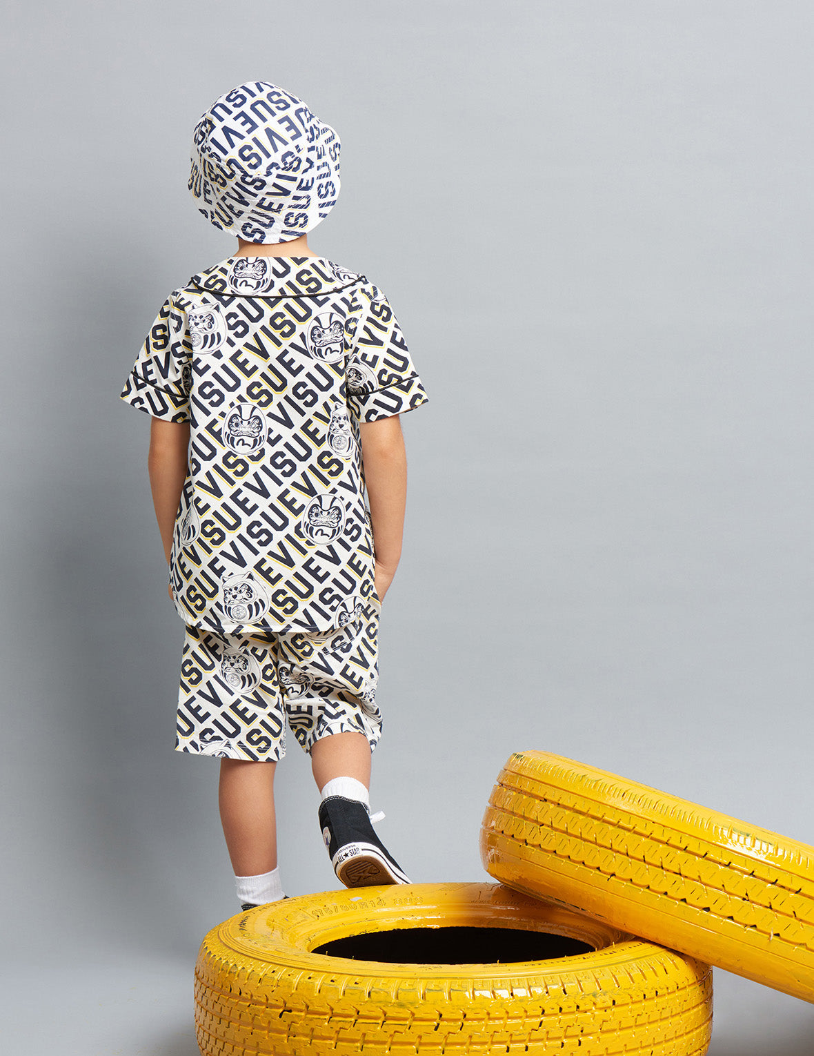 Allover Logo and Daruma Buddies Shorts