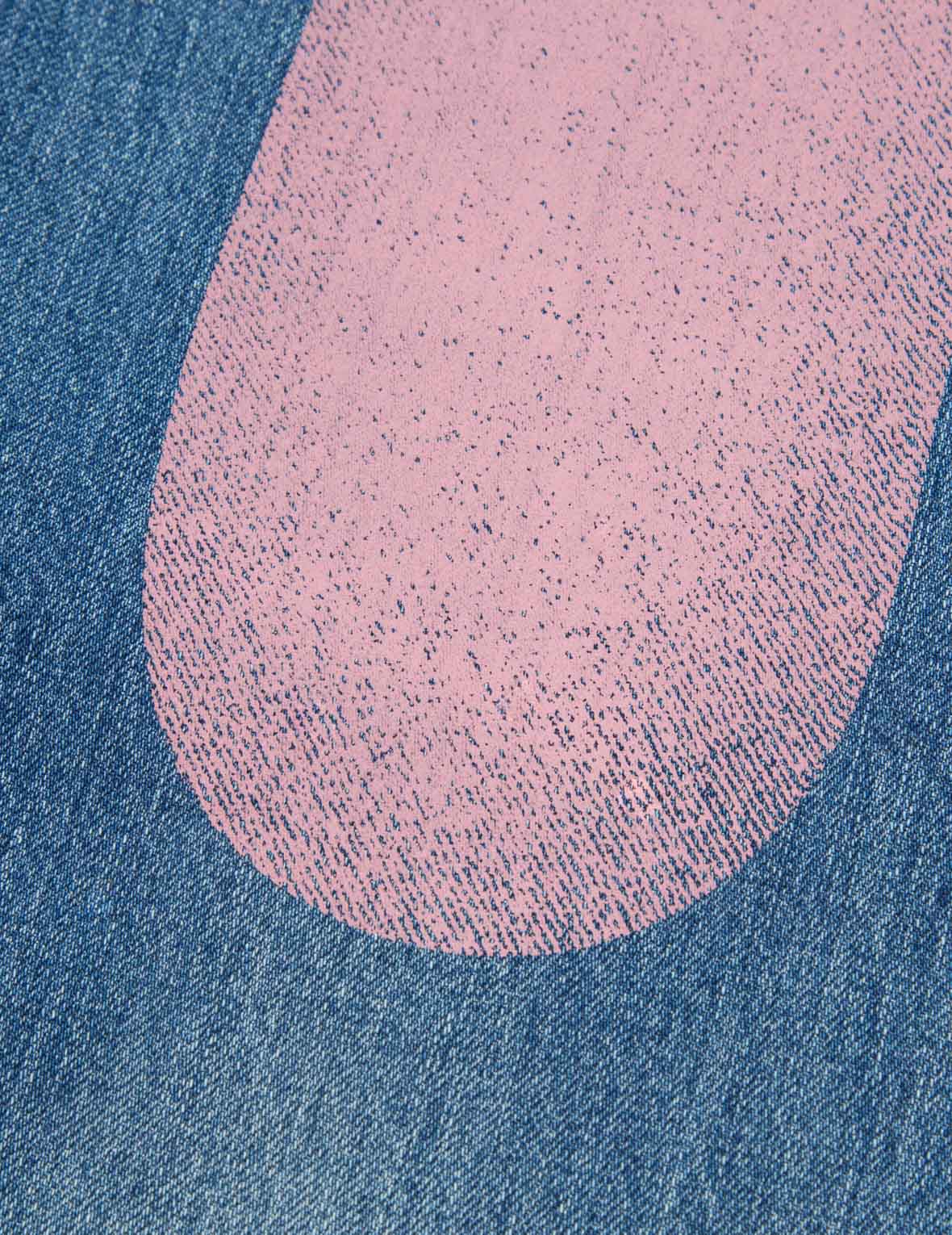 大M印花闊腳牛仔褲 #2000