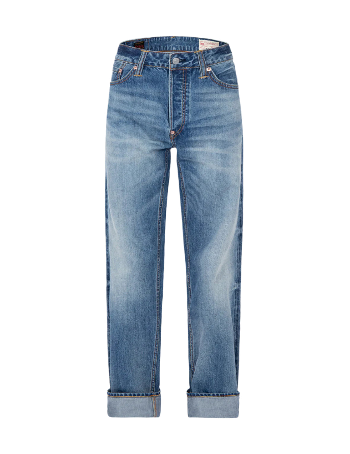 大M印花闊腳牛仔褲 #2000