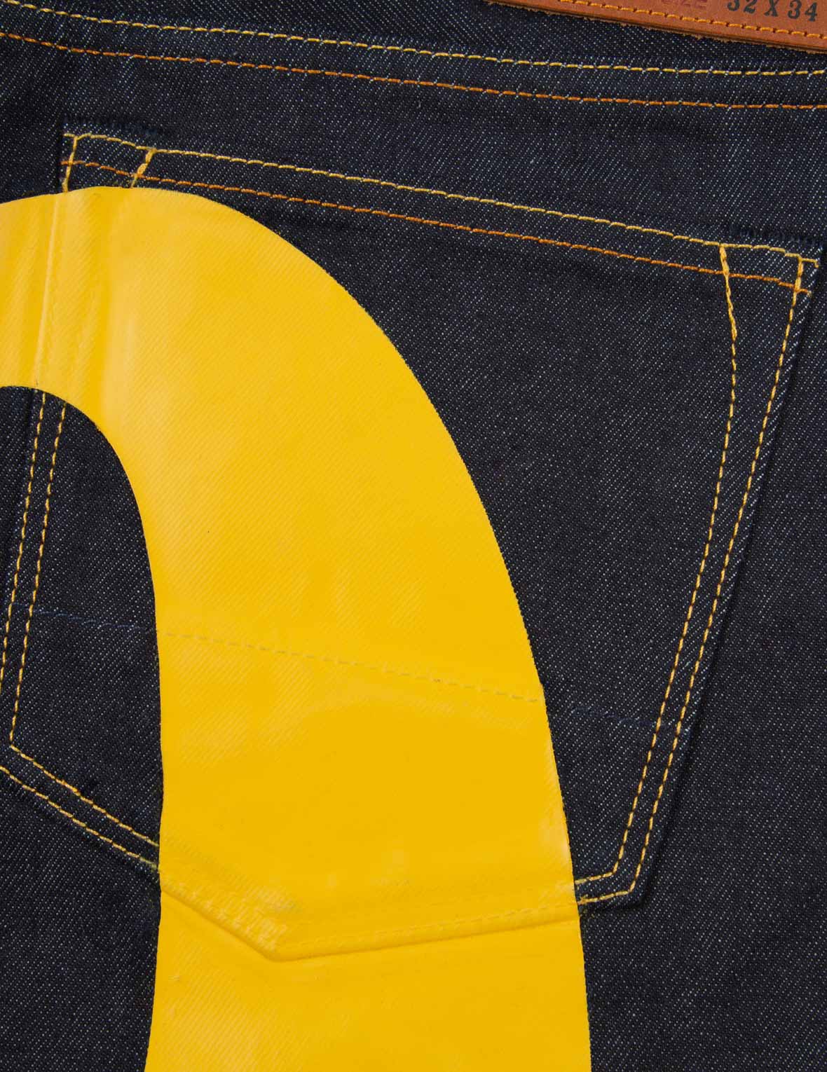 大M印花闊腳牛仔褲 #2000