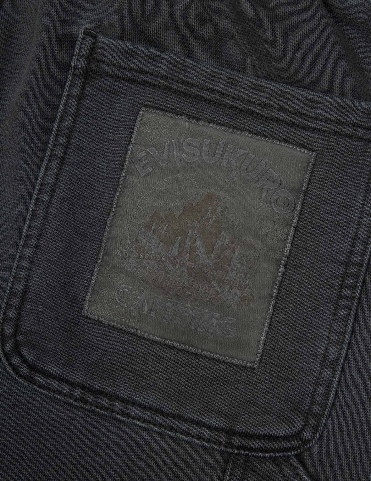 染色商標和家花刺繡寬版休閒運動褲