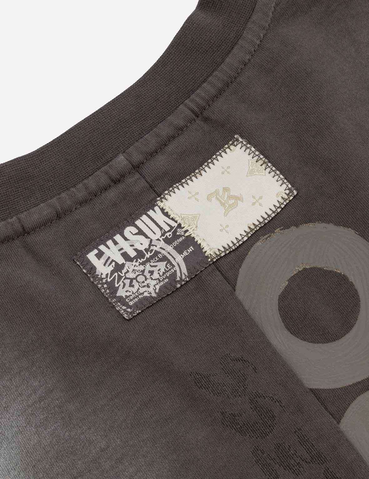 Garment Dyed Calligraphy Logo Print Oversized T-shirt