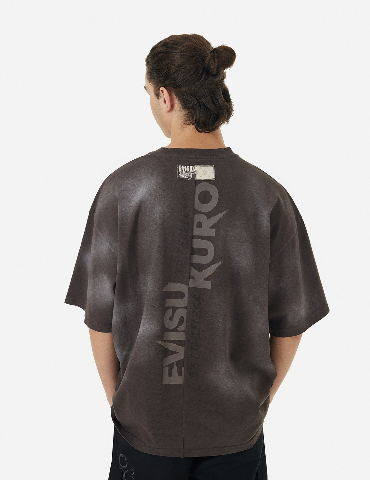 Garment Dyed Calligraphy Logo Print Oversized T-shirt