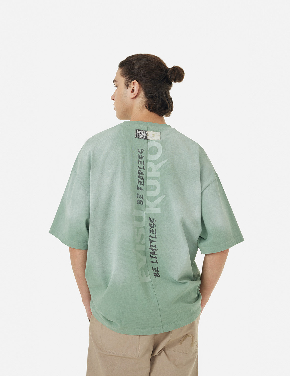 Garment Dyed Calligraphy Logo Print Oversized T-shirt