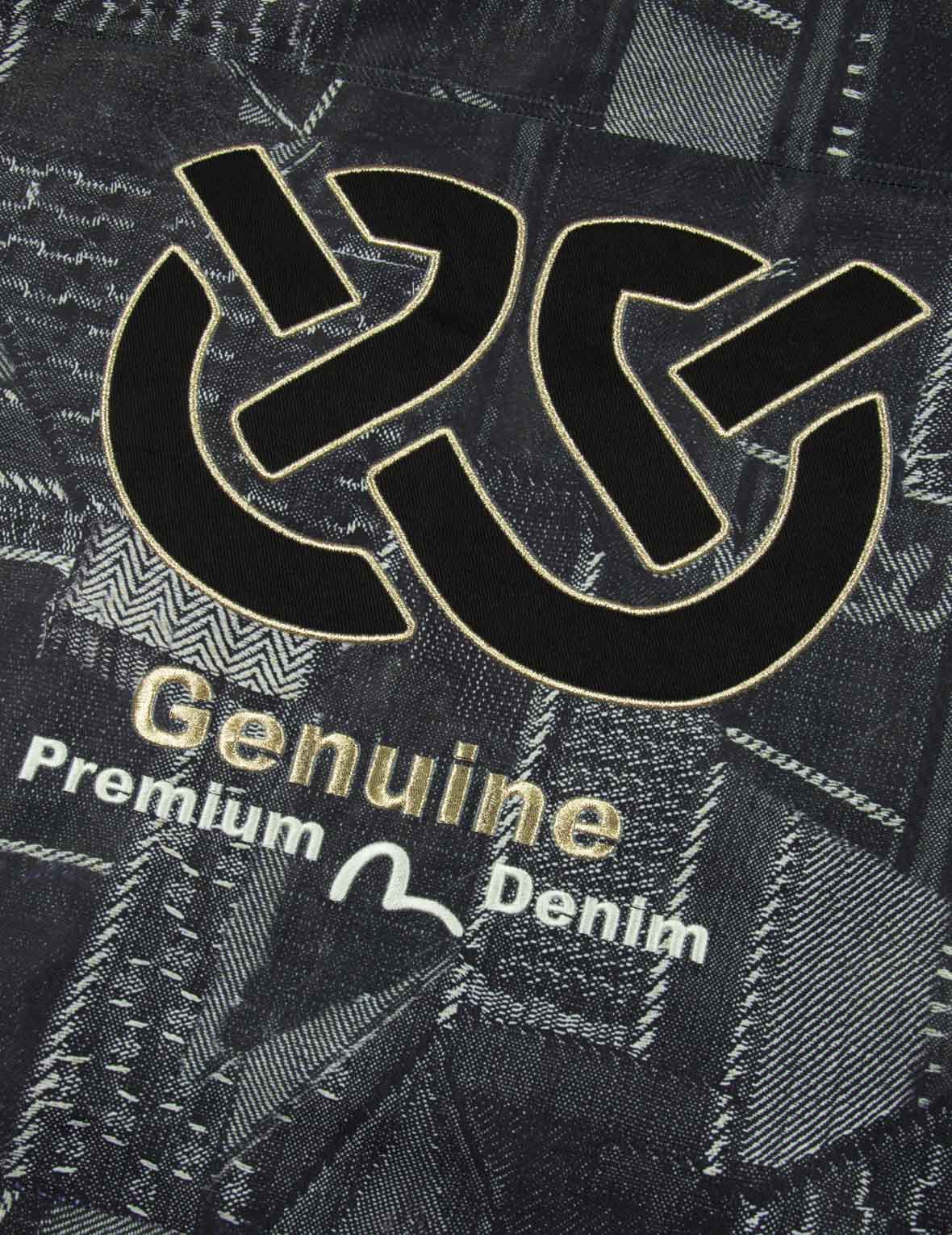 Wheel of Wisdom and Seagull Embroidery Regular Fit Denim Jacket