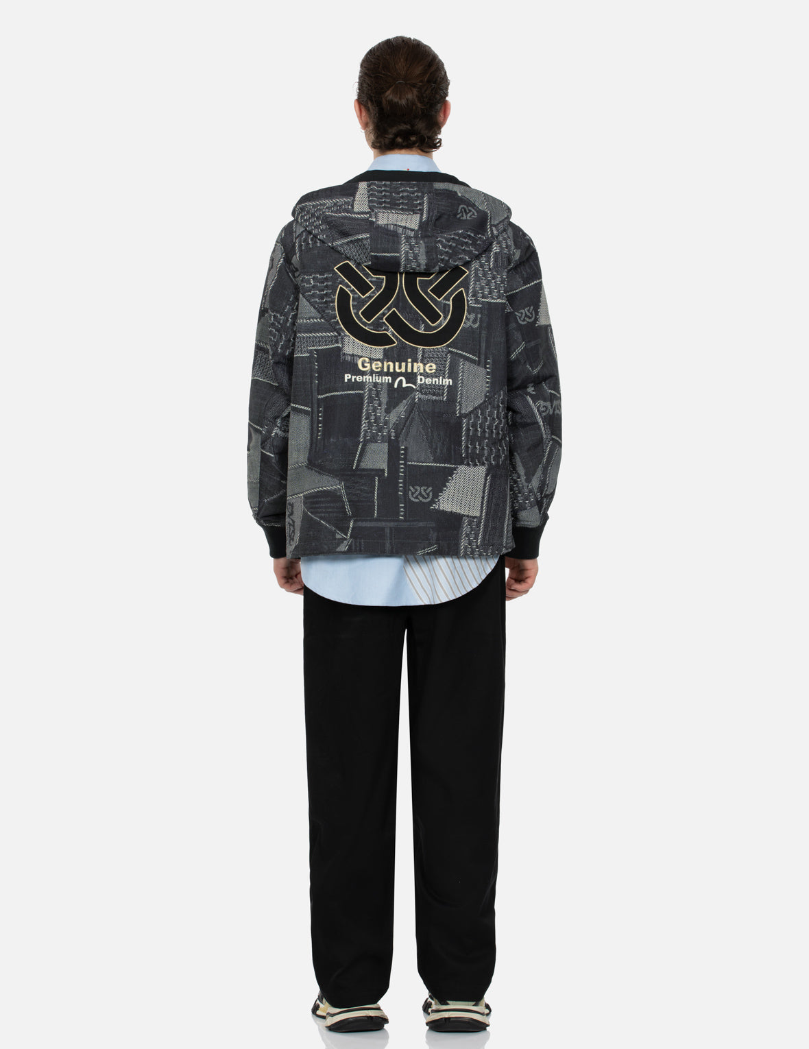 Wheel of Wisdom and Seagull Embroidery Regular Fit Denim Jacket