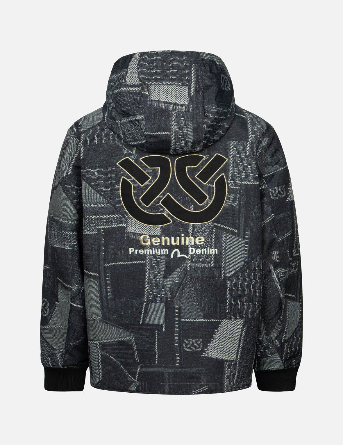 Wheel of Wisdom and Seagull Embroidery Regular Fit Denim Jacket