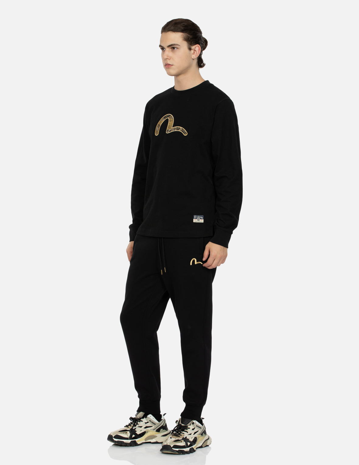 海鷗織錦貼布常規版型長袖T恤