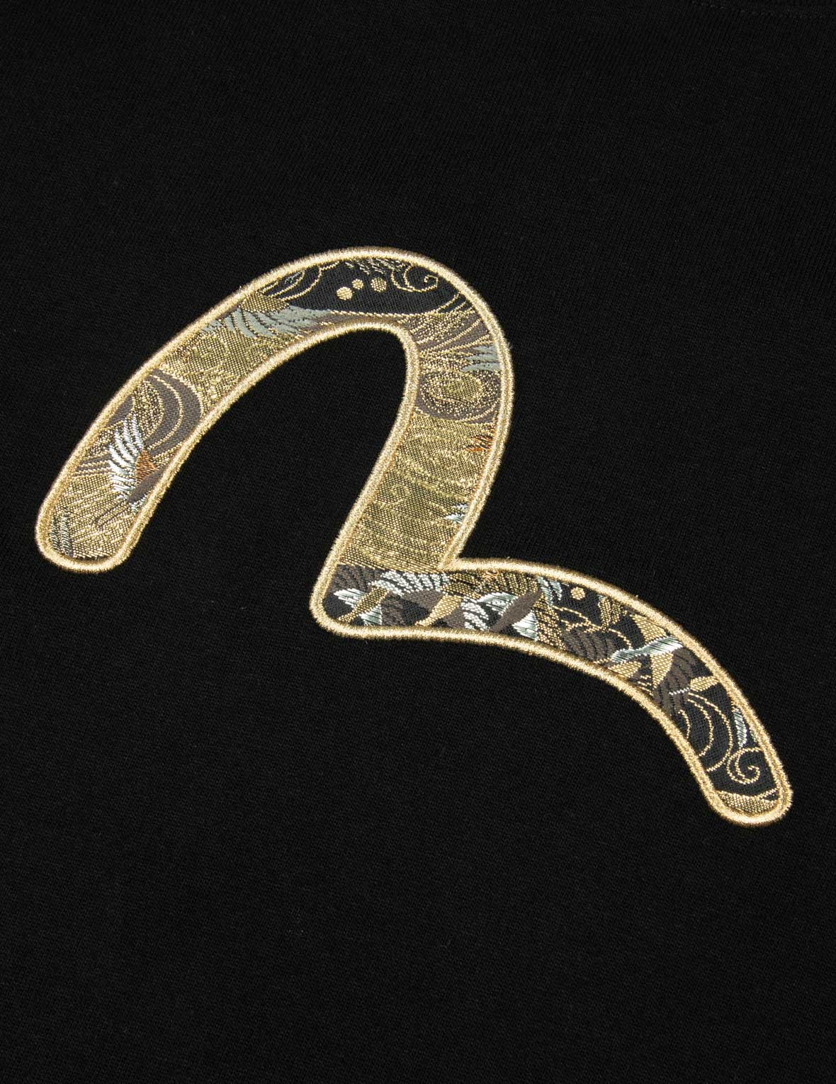 海鷗織錦貼布常規版型長袖T恤