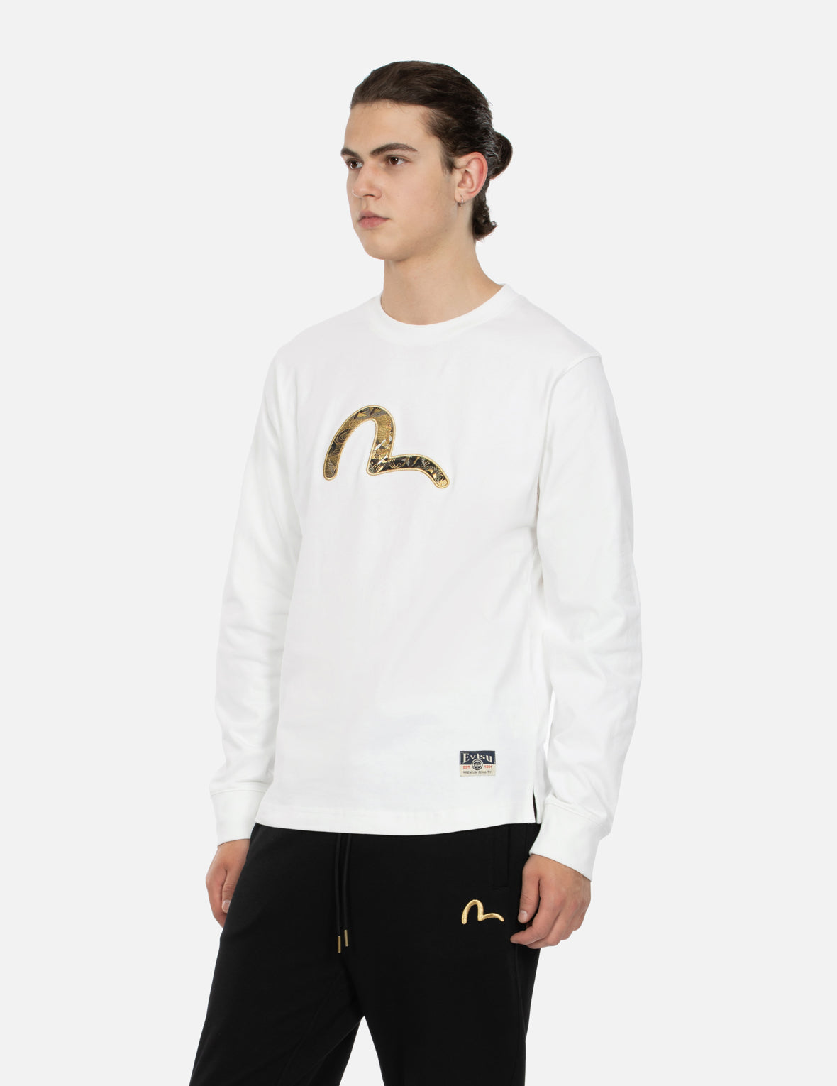 海鷗織錦貼布常規版型長袖T恤