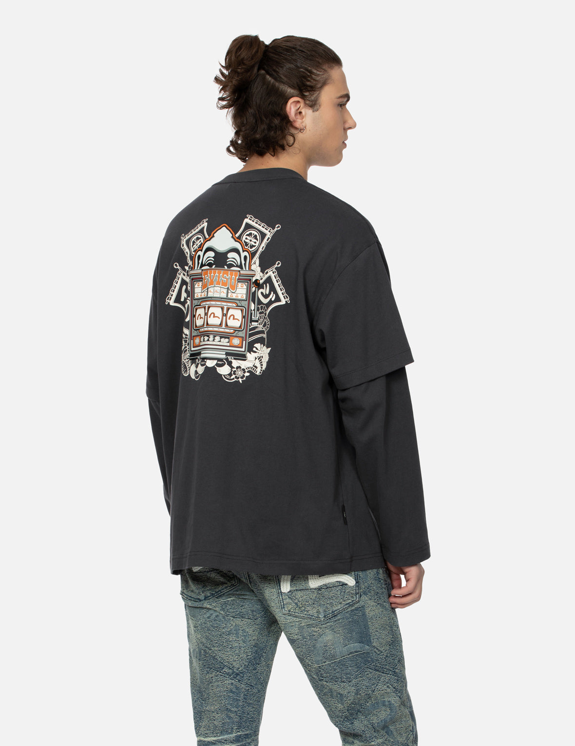 Godhead Slot Machine Print Loose Fit Long-Sleeve T-Shirt