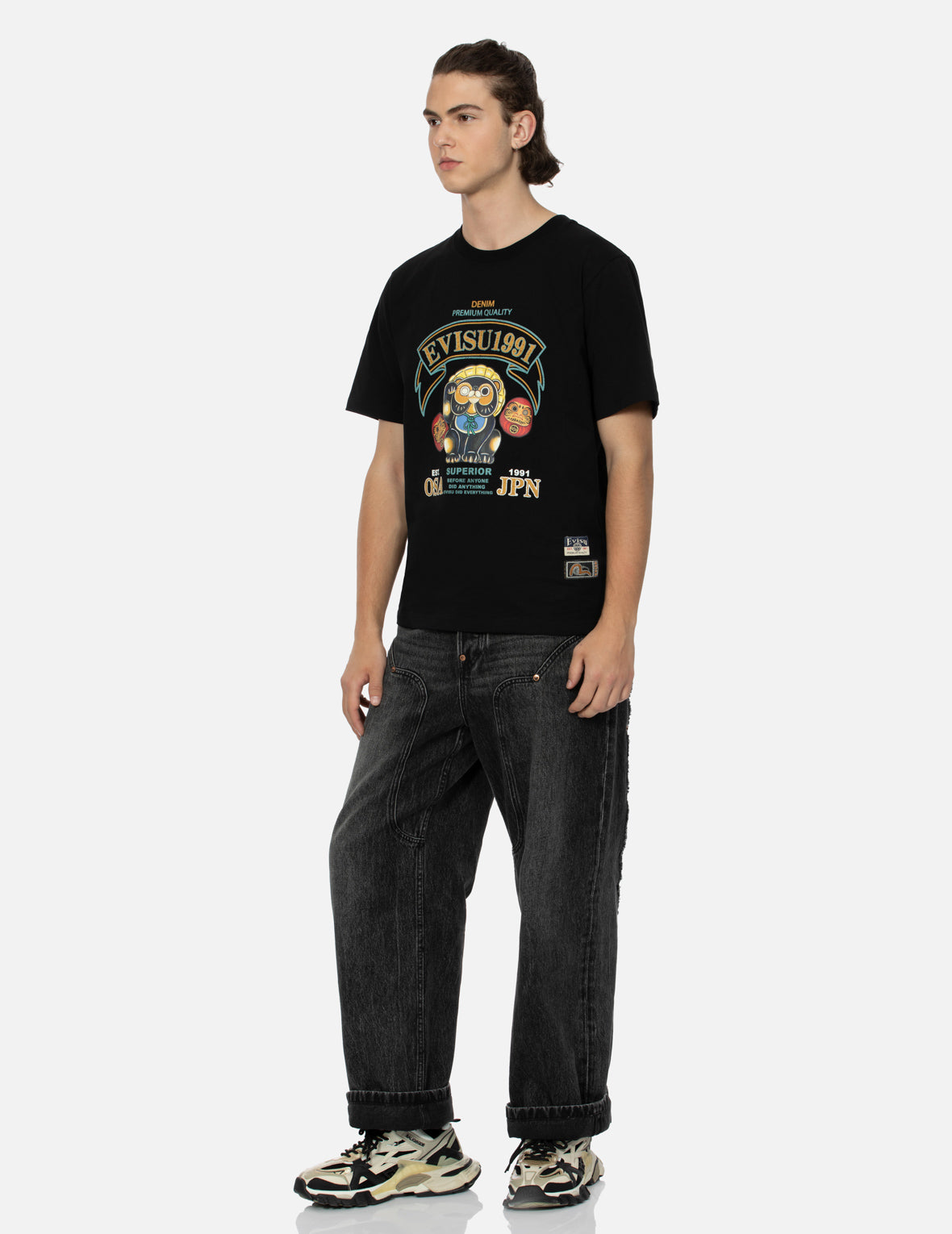 信樂狸和達摩印花常規版型T恤