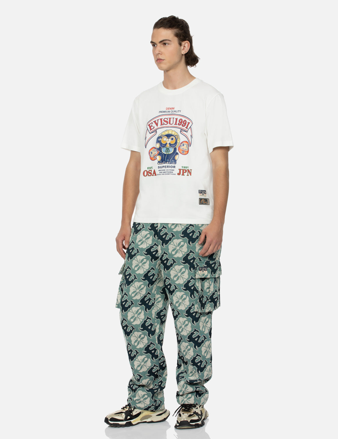 信樂狸和達摩印花常規版型T恤