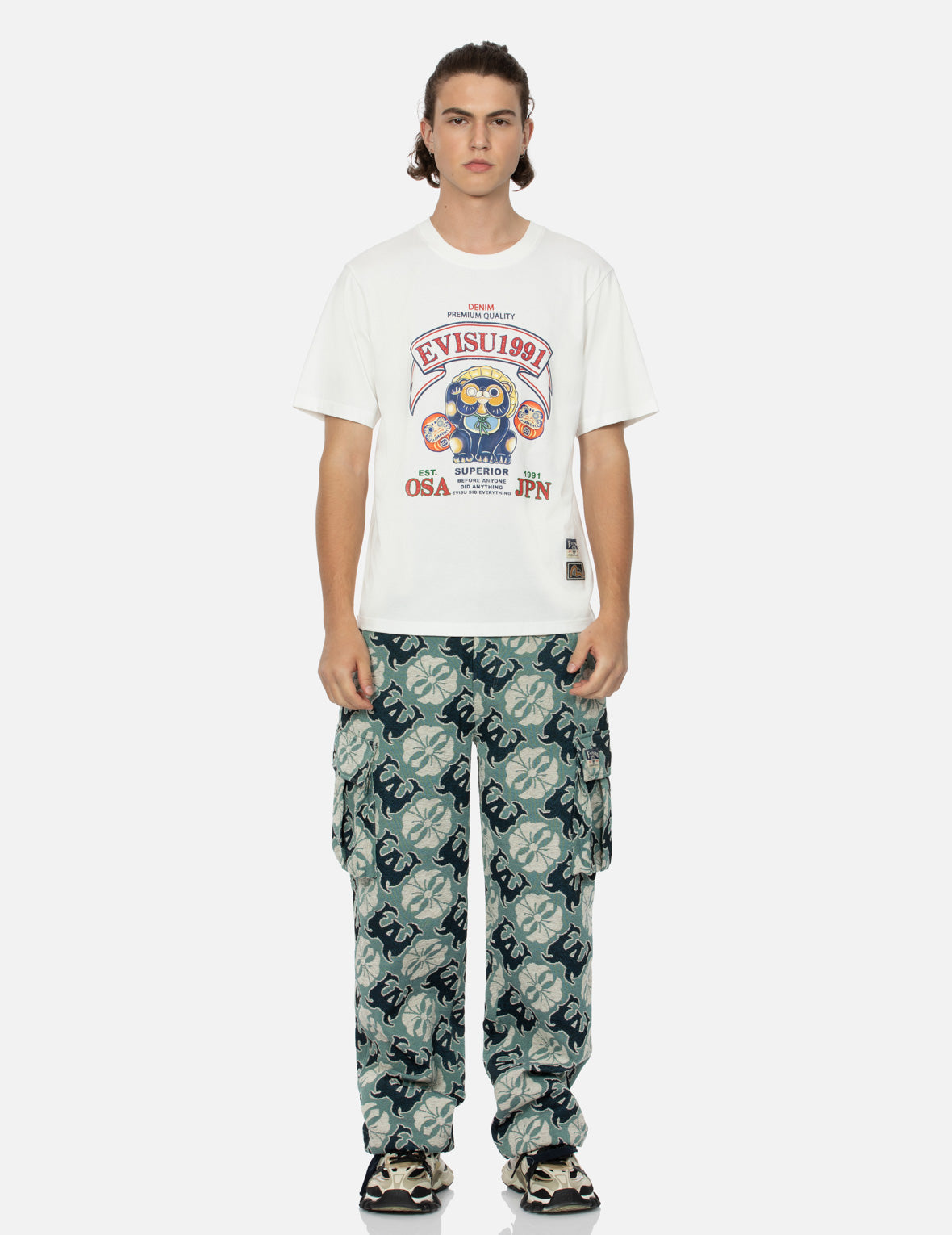 信樂狸和達摩印花常規版型T恤