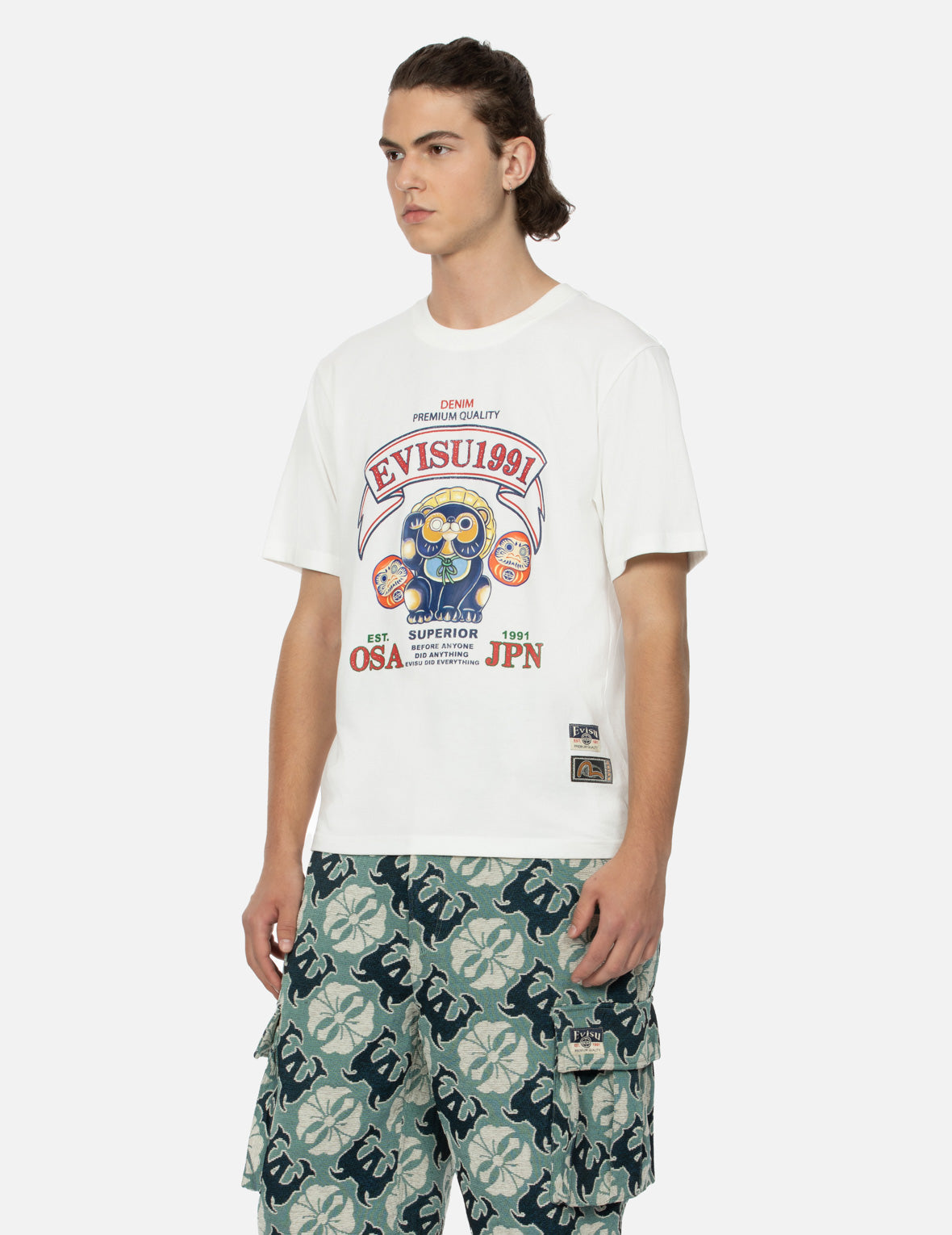 信樂狸和達摩印花常規版型T恤