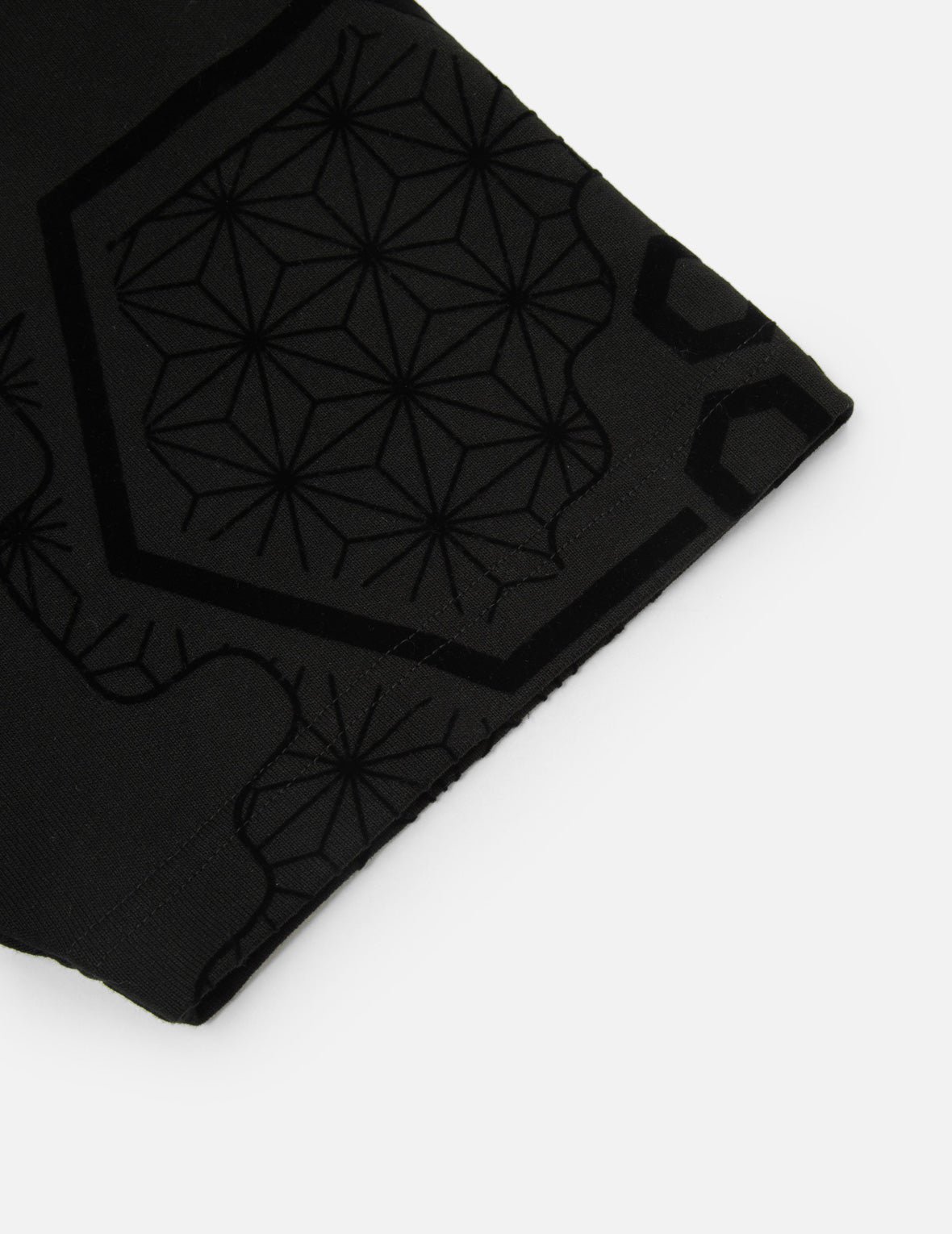 海鷗刺繡與滿地植絨圖案寬版休閒T恤