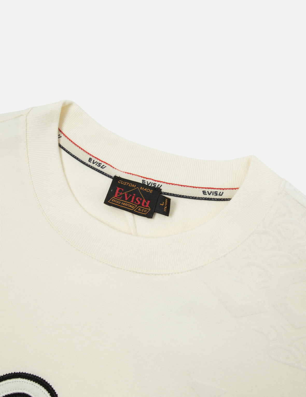 海鷗刺繡與滿地植絨圖案寬版休閒T恤