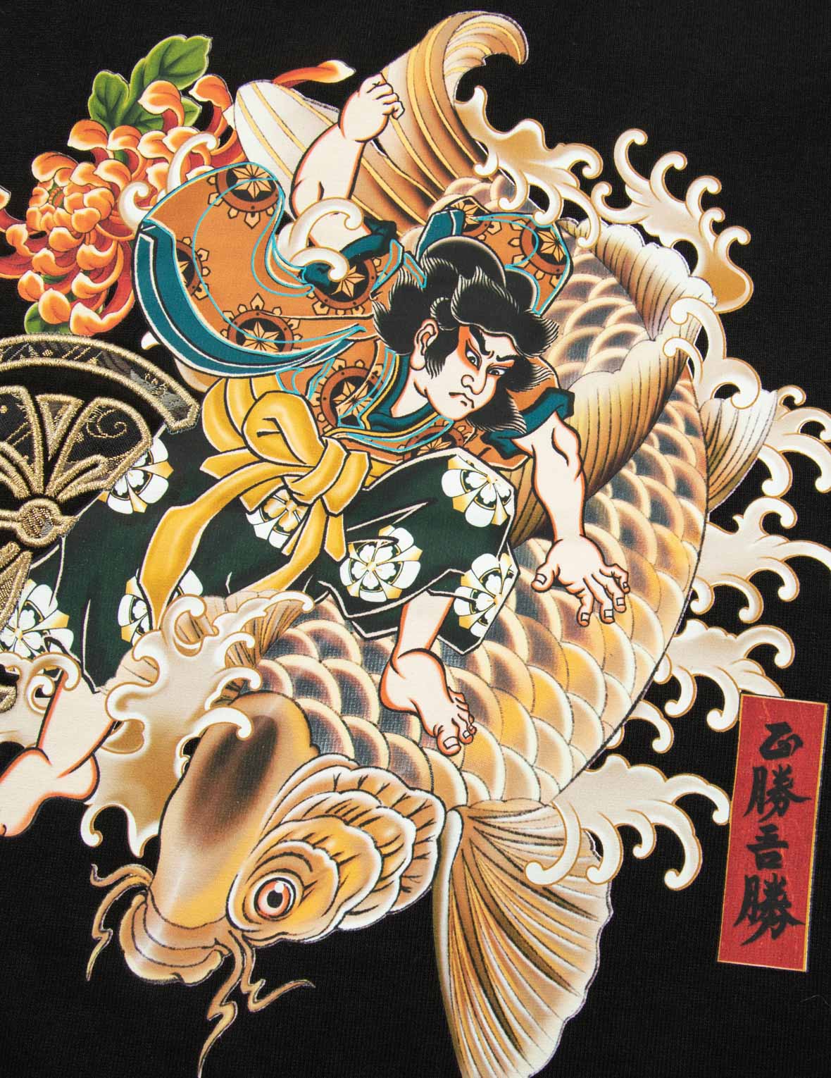 海神印花與海鷗織錦貼布常規版型T恤