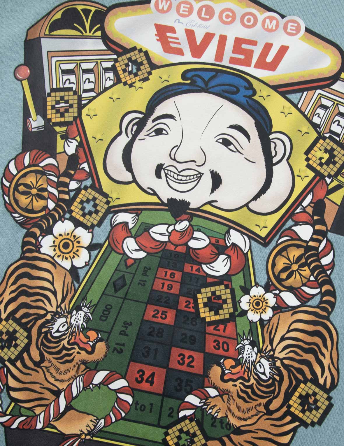 幸運老虎機印花寬版T恤