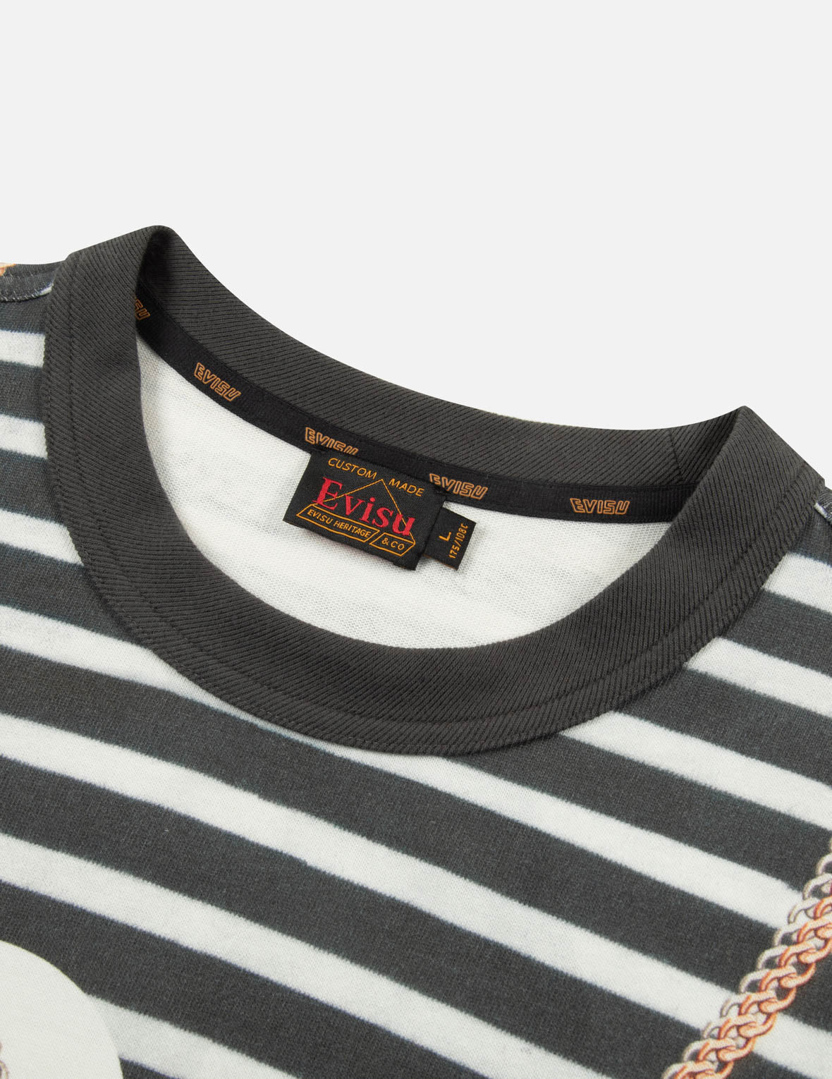 錯視與海鷗印花寬版條紋T恤