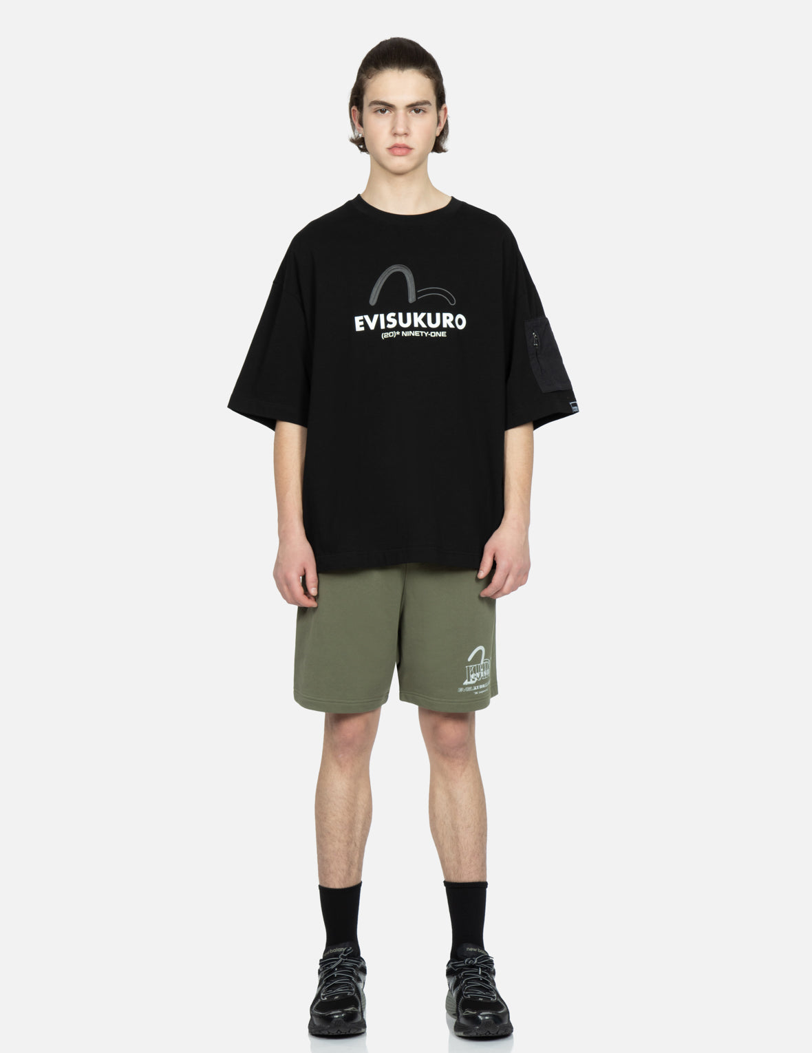 Logo and Seagull Print Sweat Shorts