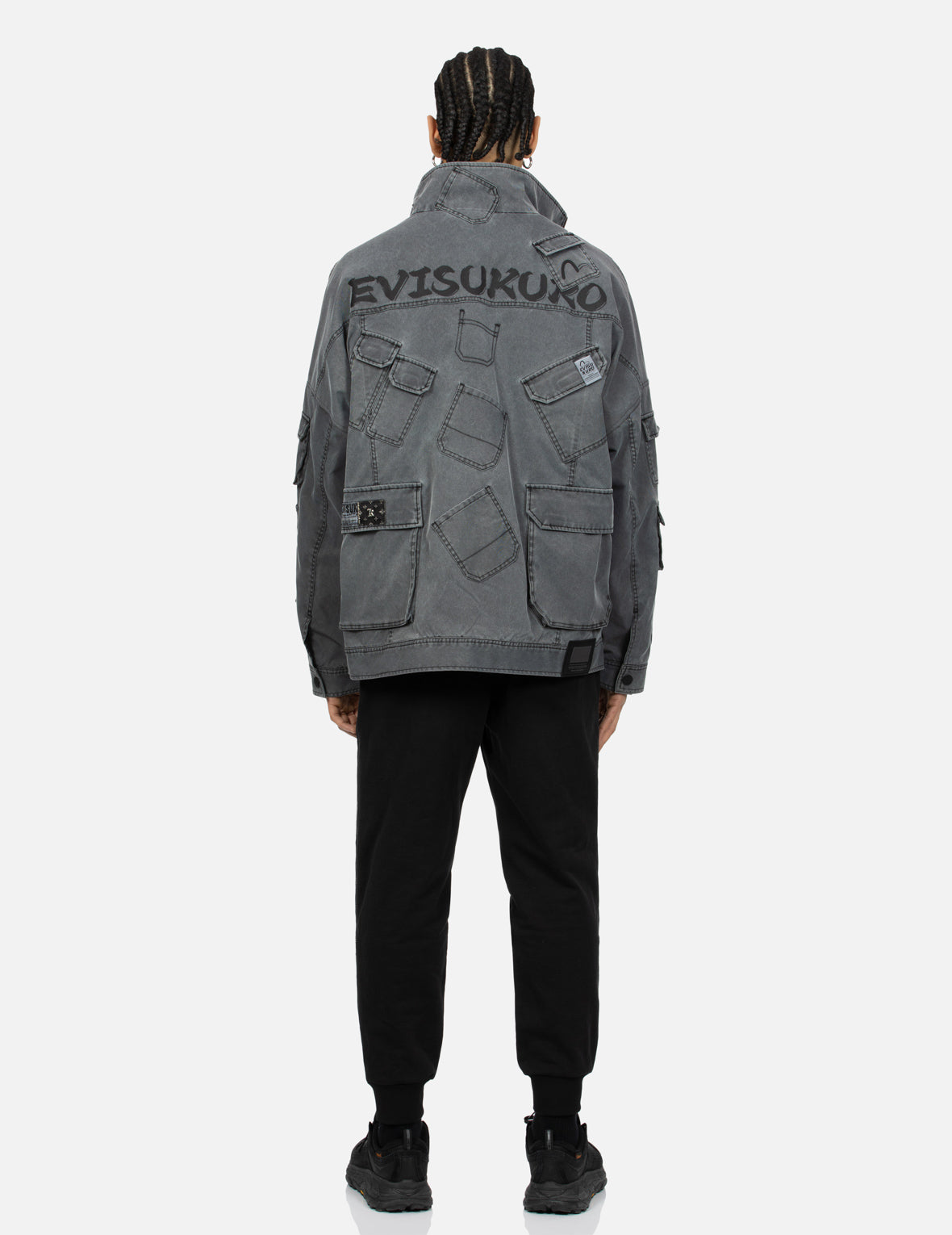 多口袋超寬版工裝外套