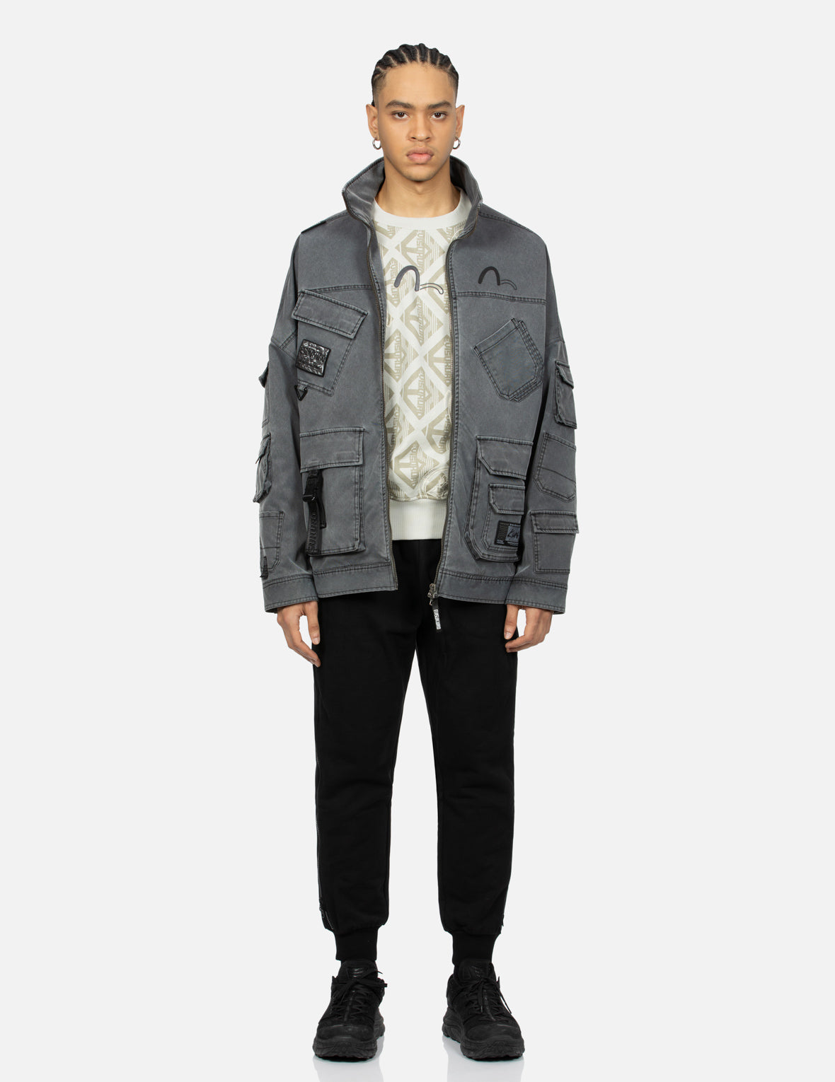 多口袋超寬版工裝外套