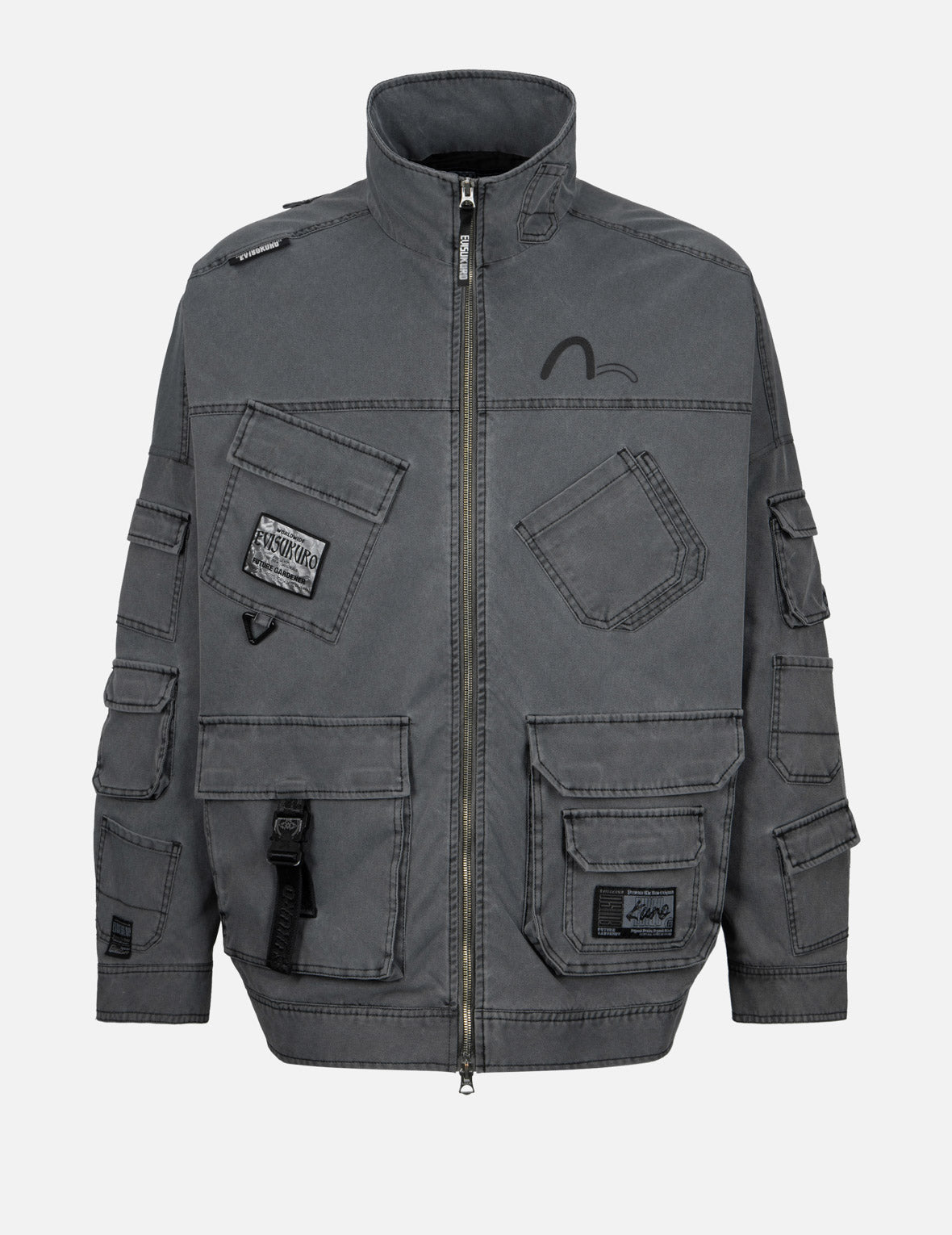 多口袋超寬版工裝外套