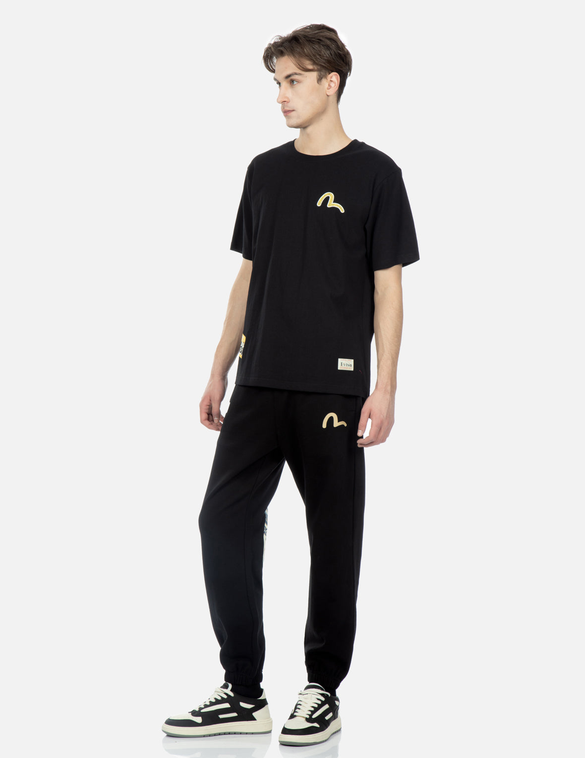 Nomadic Pattern and Daruma Daicock Print Sweatpants