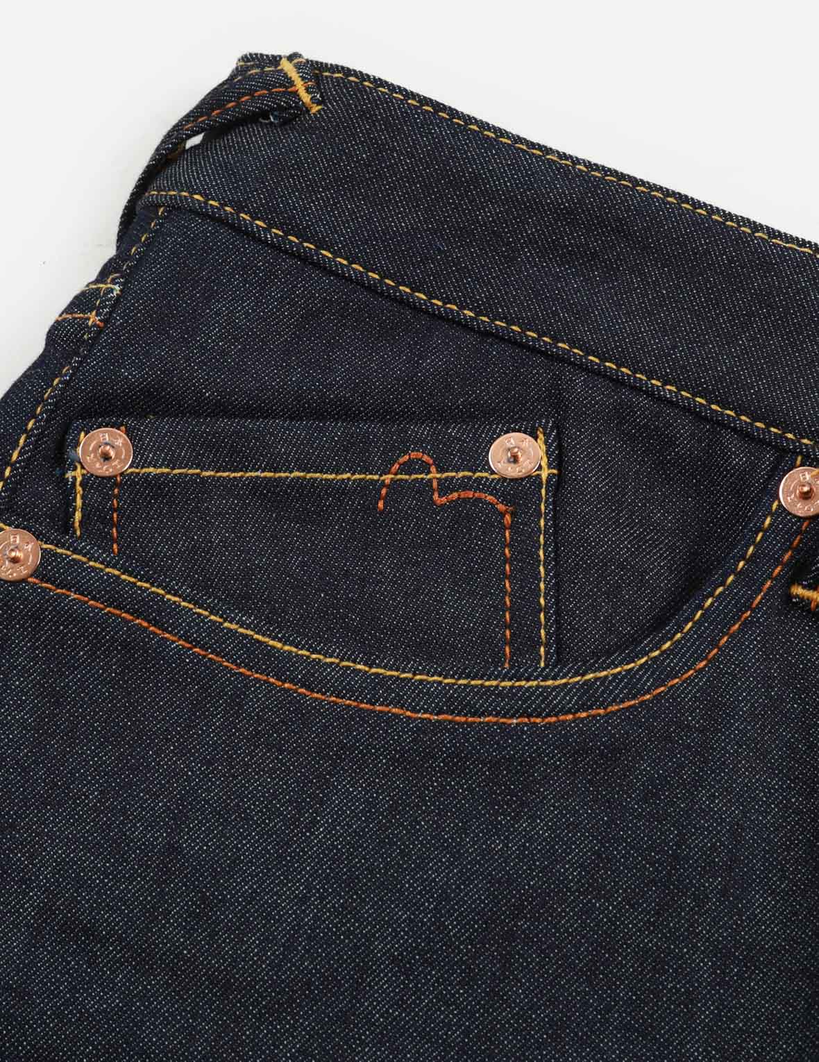 The Great Wave and Koi Seagull Embroidery Relax Fit Denim Shorts