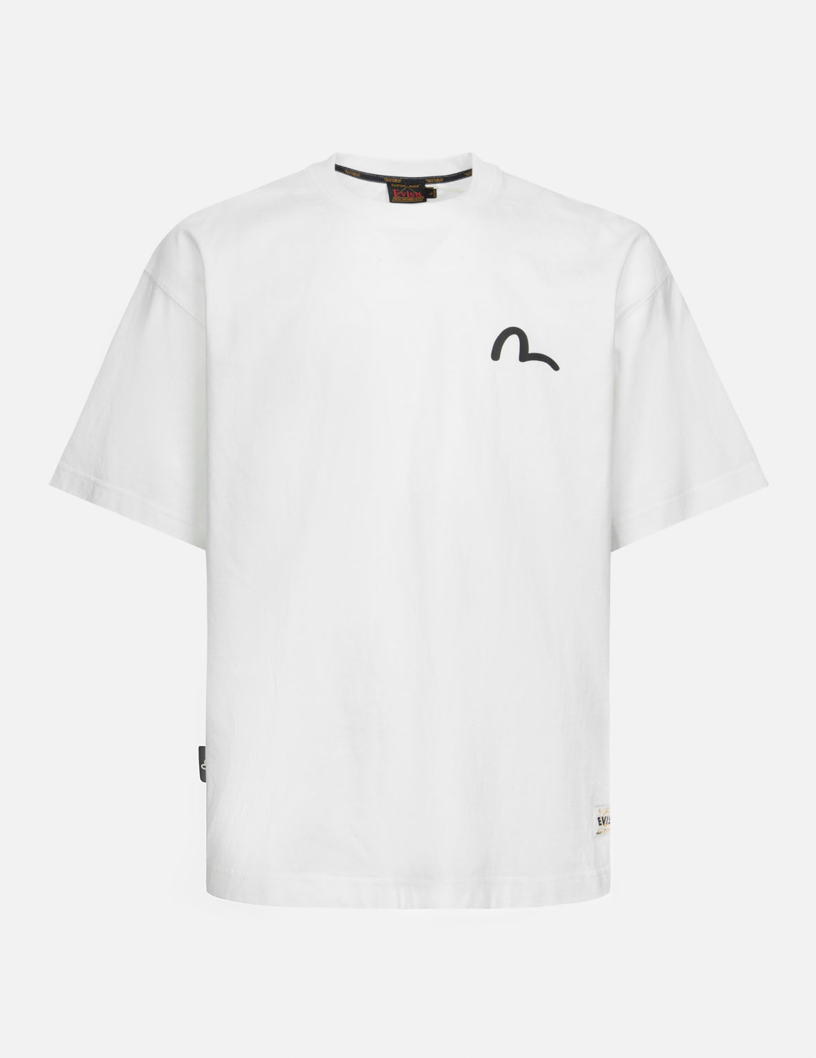 發泡線跡家花和海鷗大M印花寬版T恤