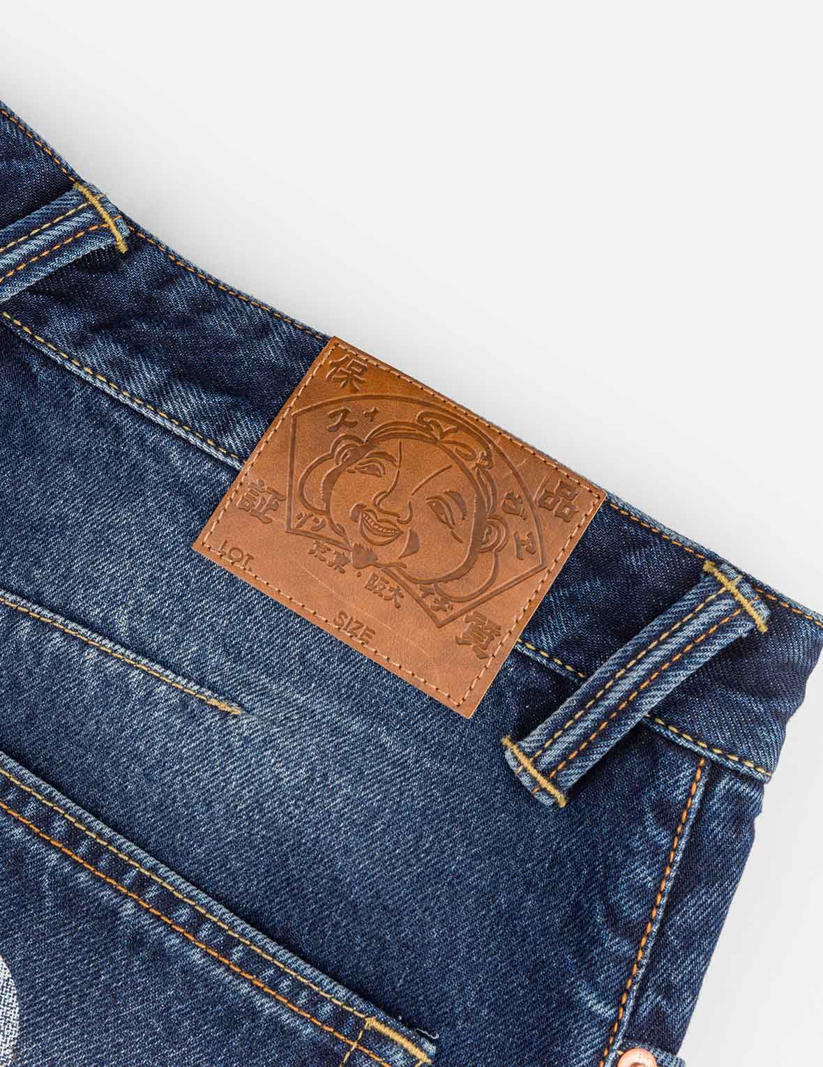 Hand-Drawn Seagull Print 3D Fit Jeans