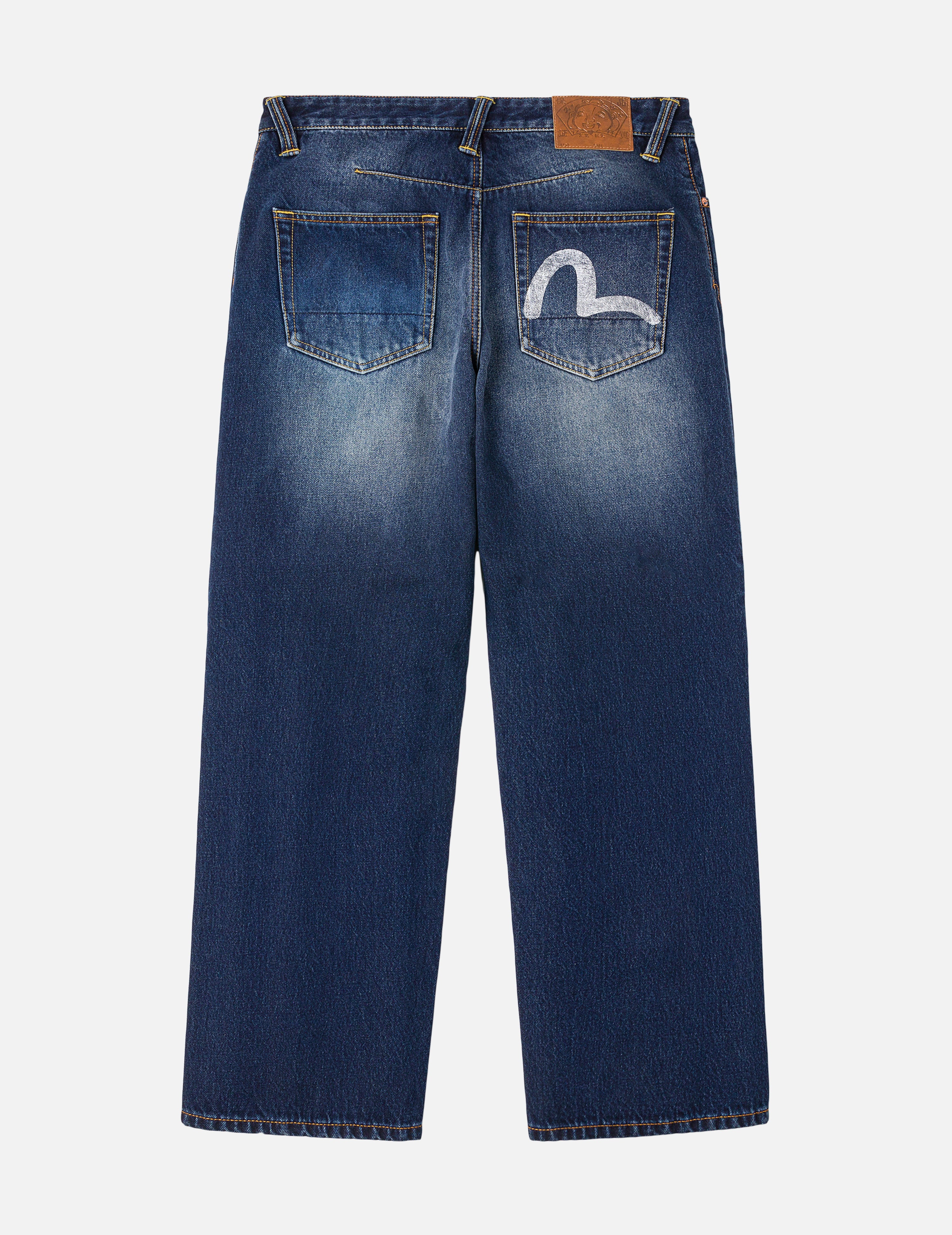 Hand-Drawn Seagull Print 3D Fit Jeans