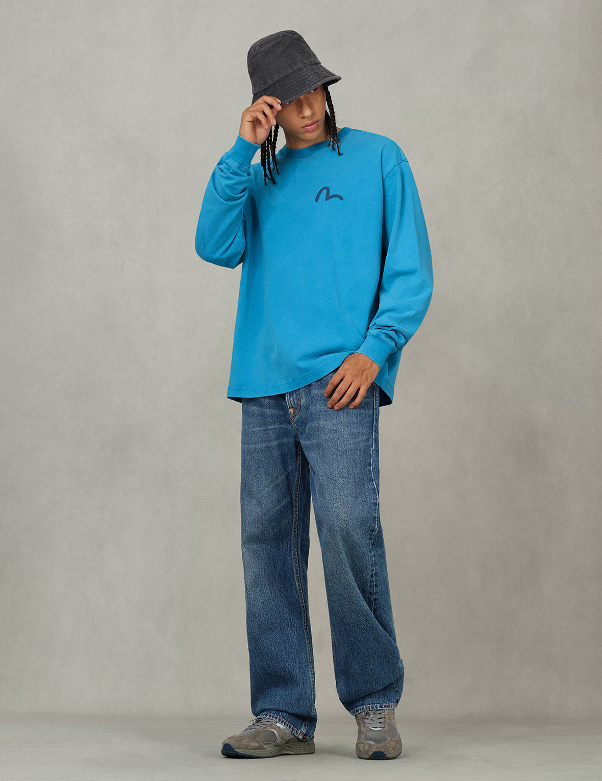 Distressed Seagull Print Regular Fit Denim Jeans